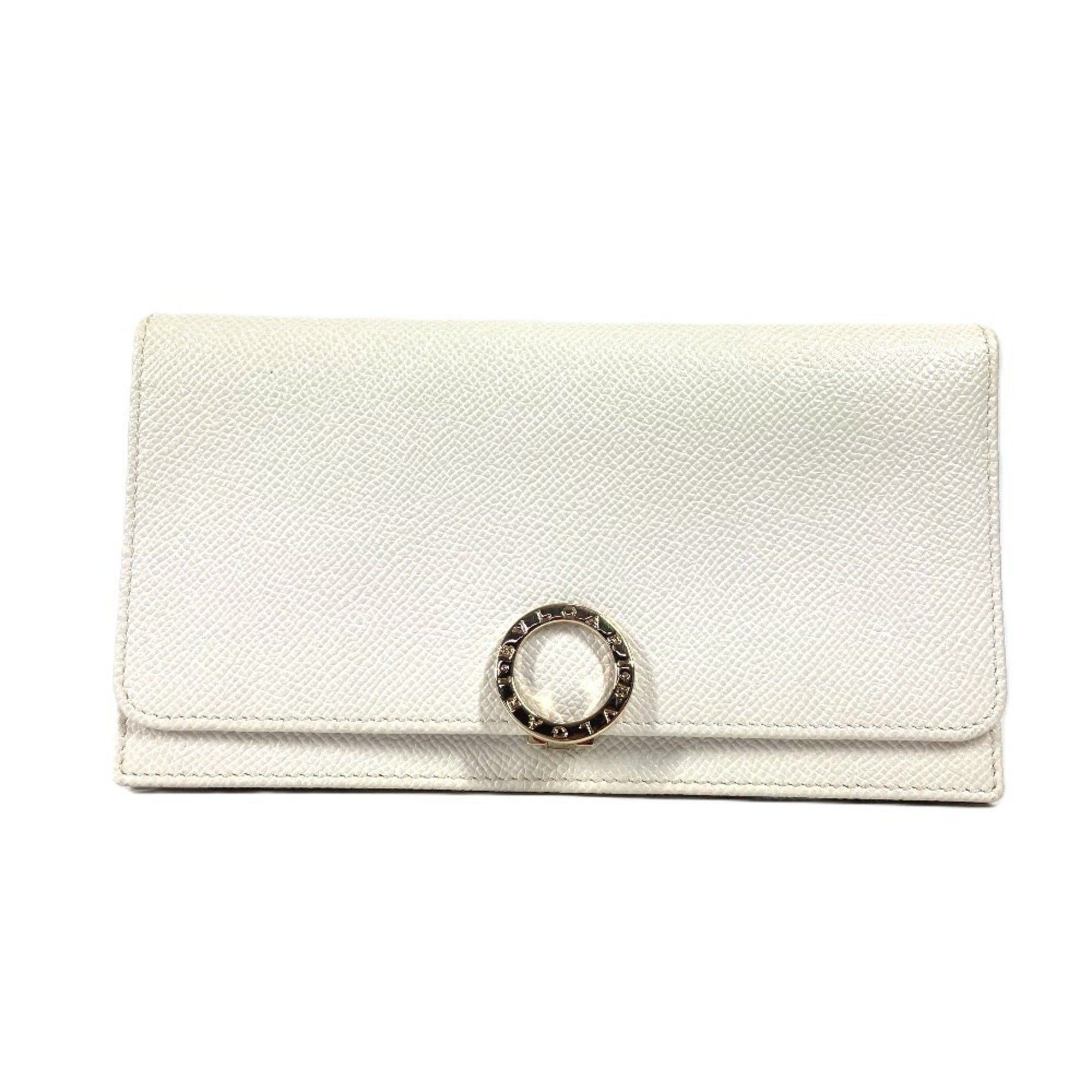 Bvlgari BVLGARI Bulgari Logo Clip Long Wallet Bi-fold Leather Men's Women's White Size ONE SIZE - 1 Thumbnail