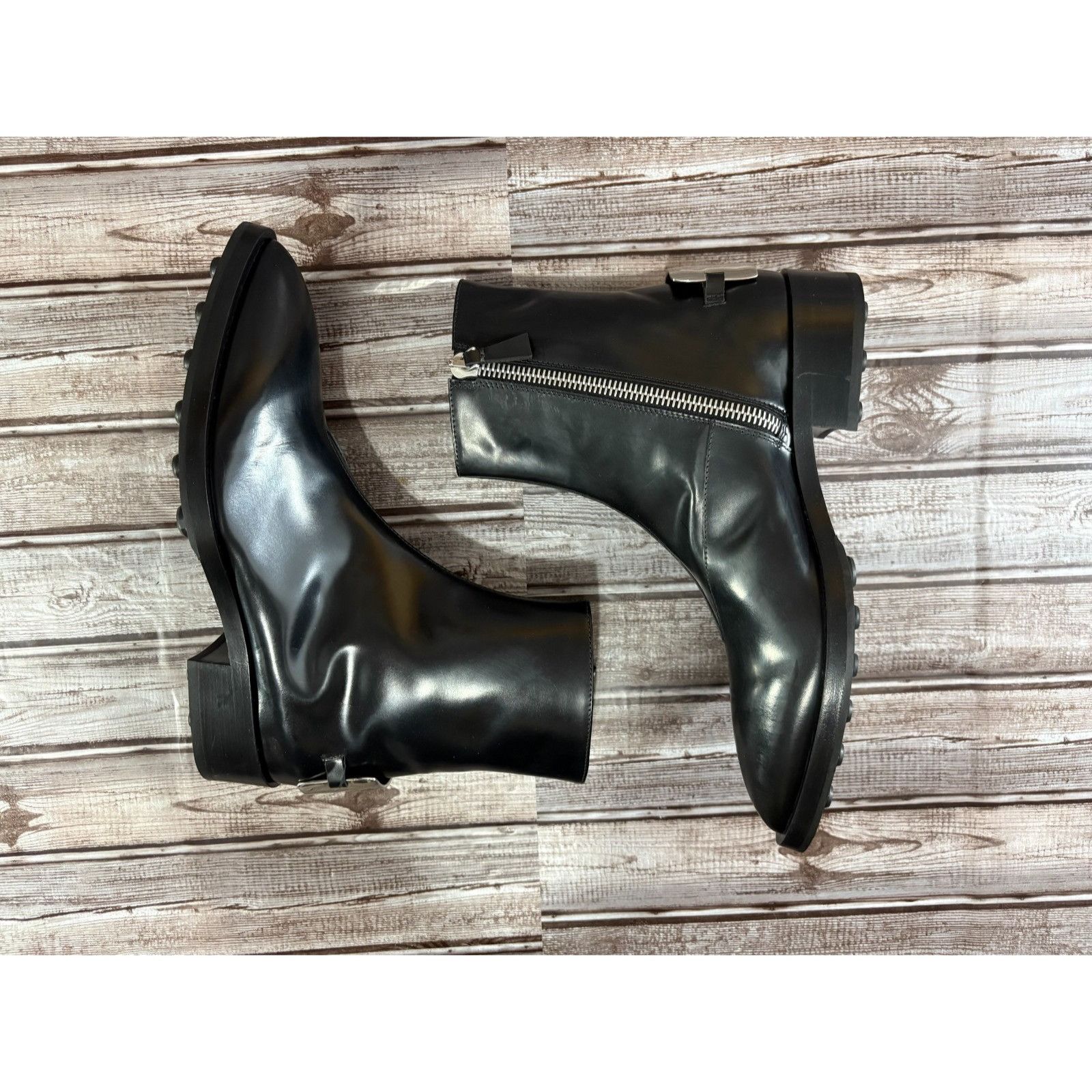 Jil Sander Jil Sander Logo plaque Spazzolato Leather ankle boots sz 39 Size US 6.5 / EU 39-40 - 1 Thumbnail
