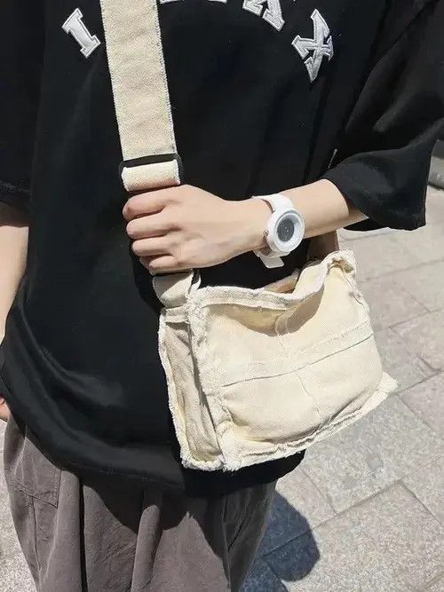 Other Little Canvas Shoulder Bag Thick Cloth Small Messenger Bag Size ONE SIZE - 4 Thumbnail