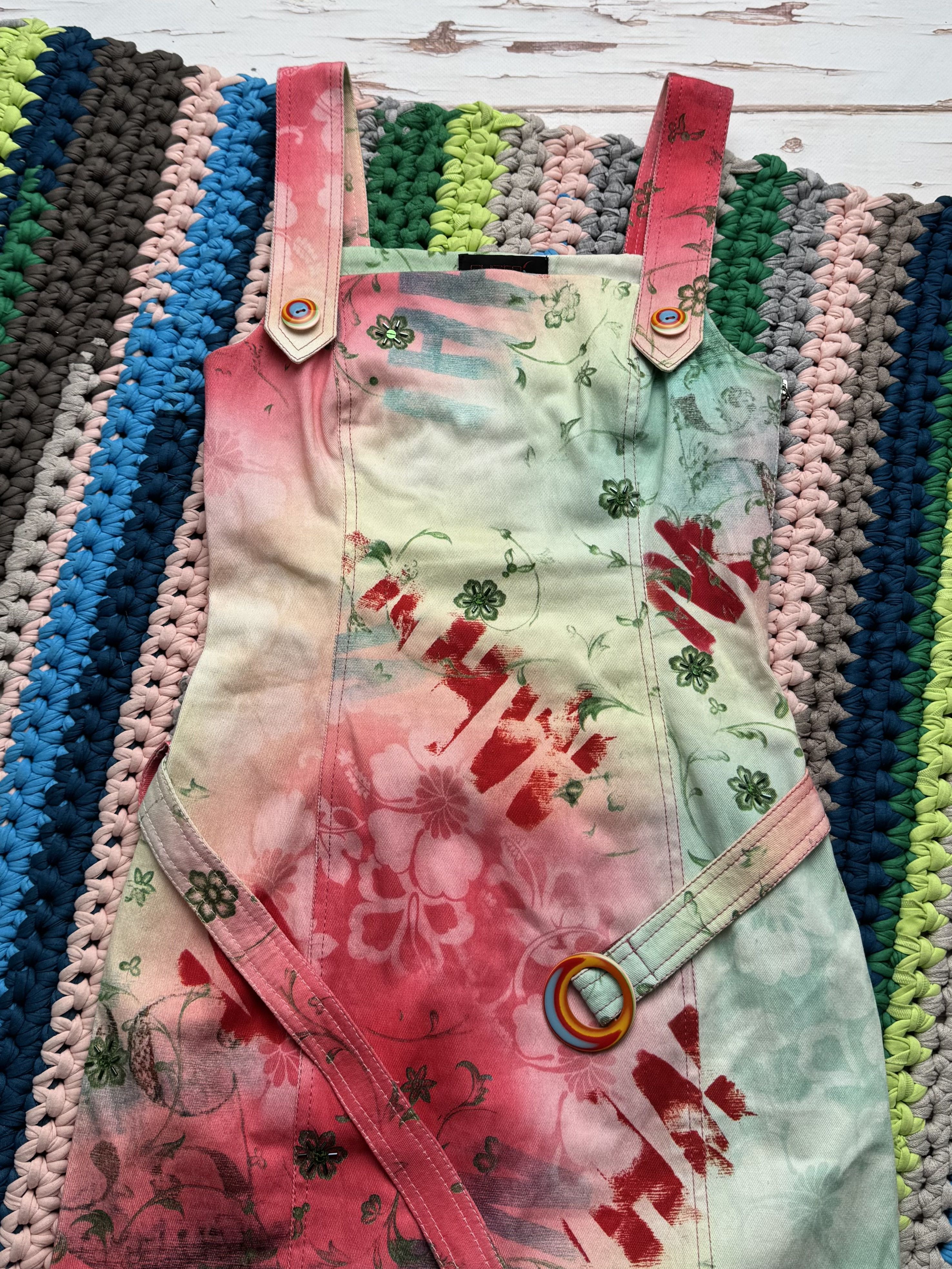 Custo Barcelona Vintage Custo Barcelona Mini Dress Abstract Print Belted Y2K Size XS / US 0-2 / IT 36-38 - 2 Thumbnail