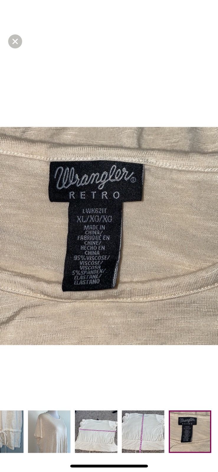 Wrangler Wrangler retro XL cream tee Size XL / US 12-14 / IT 48-50 - 5 Thumbnail