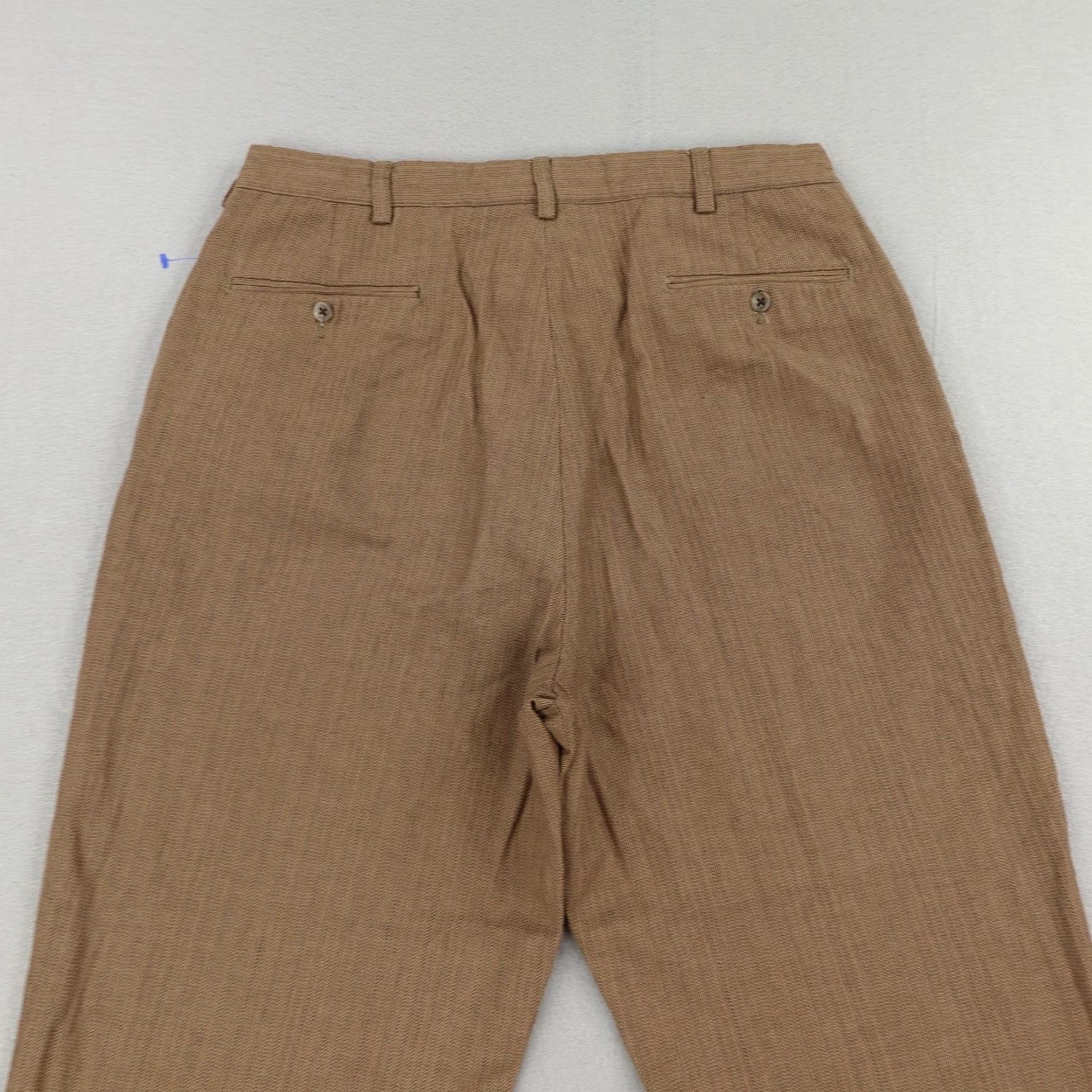 Polo Ralph Lauren VINTAGE Polo Ralph Lauren Pants Mens 35x34 Dress Pants Brown Herringbone Pleated Straight Leg Formal Casual Size US S / EU 44-46 / 1 - 5 Thumbnail