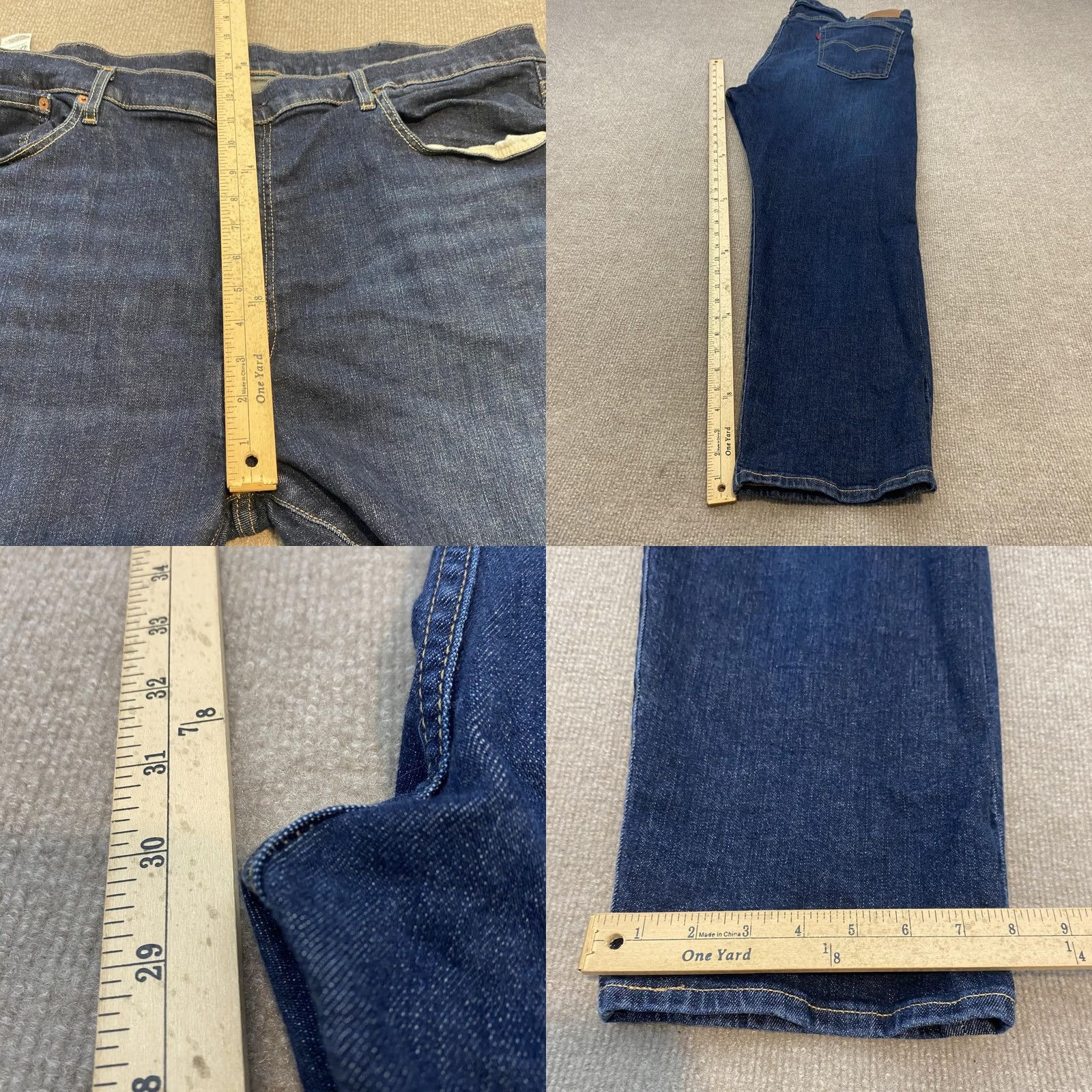 Levi's Levi's 502 Jeans Mens 46x30 Hemmed Blue Dark Wash Regular Tapered Stretch Denim/Jeans Size US 30 / EU 46 - 8 Thumbnail
