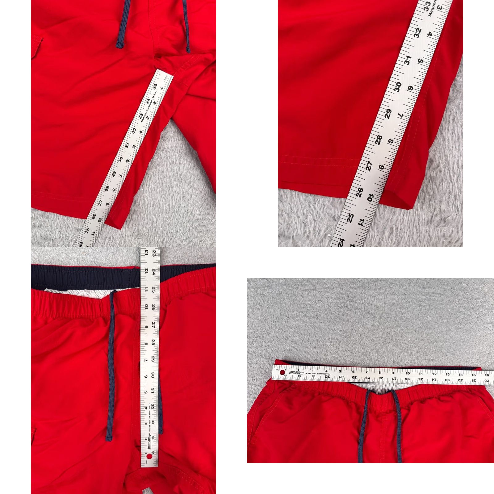 Vintage VINTAGE L.L. Bean Swim Trunks M Mens Red 100% Polyester Lined Drawstring Beach Pool Trunks Size US 31 - 8 Thumbnail