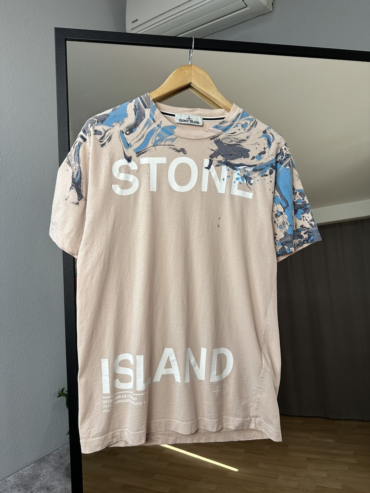 Stone Island Vintage Stone Island Big Logo T-Shirt Light Pink Size US L / EU 52-54 / 3 - 1 Thumbnail