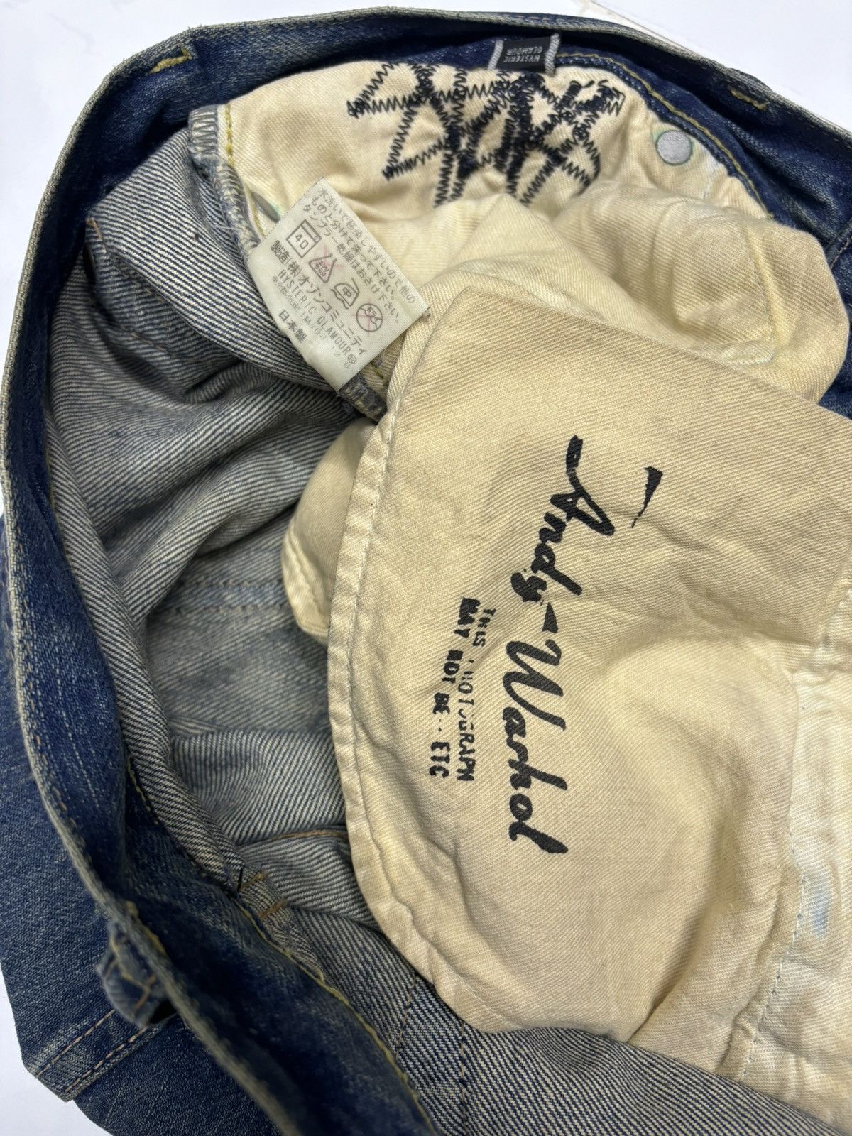 Andy Warhol × Hysteric Glamour 🔥HYSTERIC GLAMOUR X ANDY WARHOL SELVEDGE JEANS DISTRESSED Size US 34 / EU 50 - 9 Thumbnail