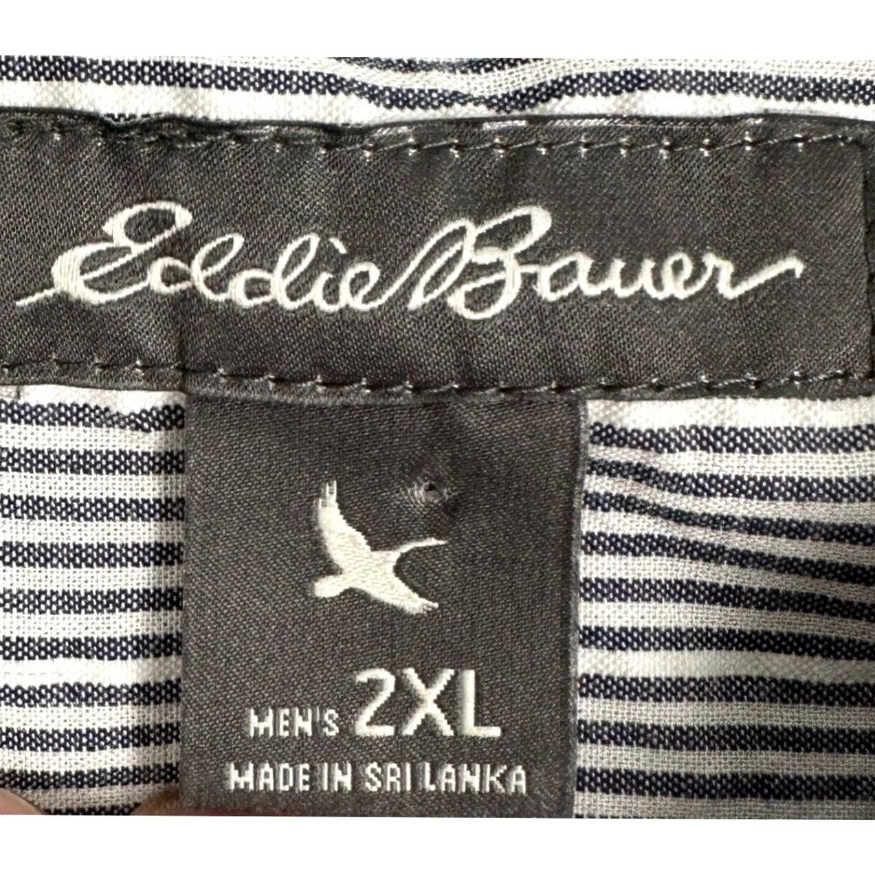 Eddie Bauer Eddie Bauer Shirt Men 2XL Blue White Classic Fit Button-Down Short Sleeve Stripe Button Front Pocket Casual Workwear Size US XXL / EU 58 / 5 - 4 Thumbnail