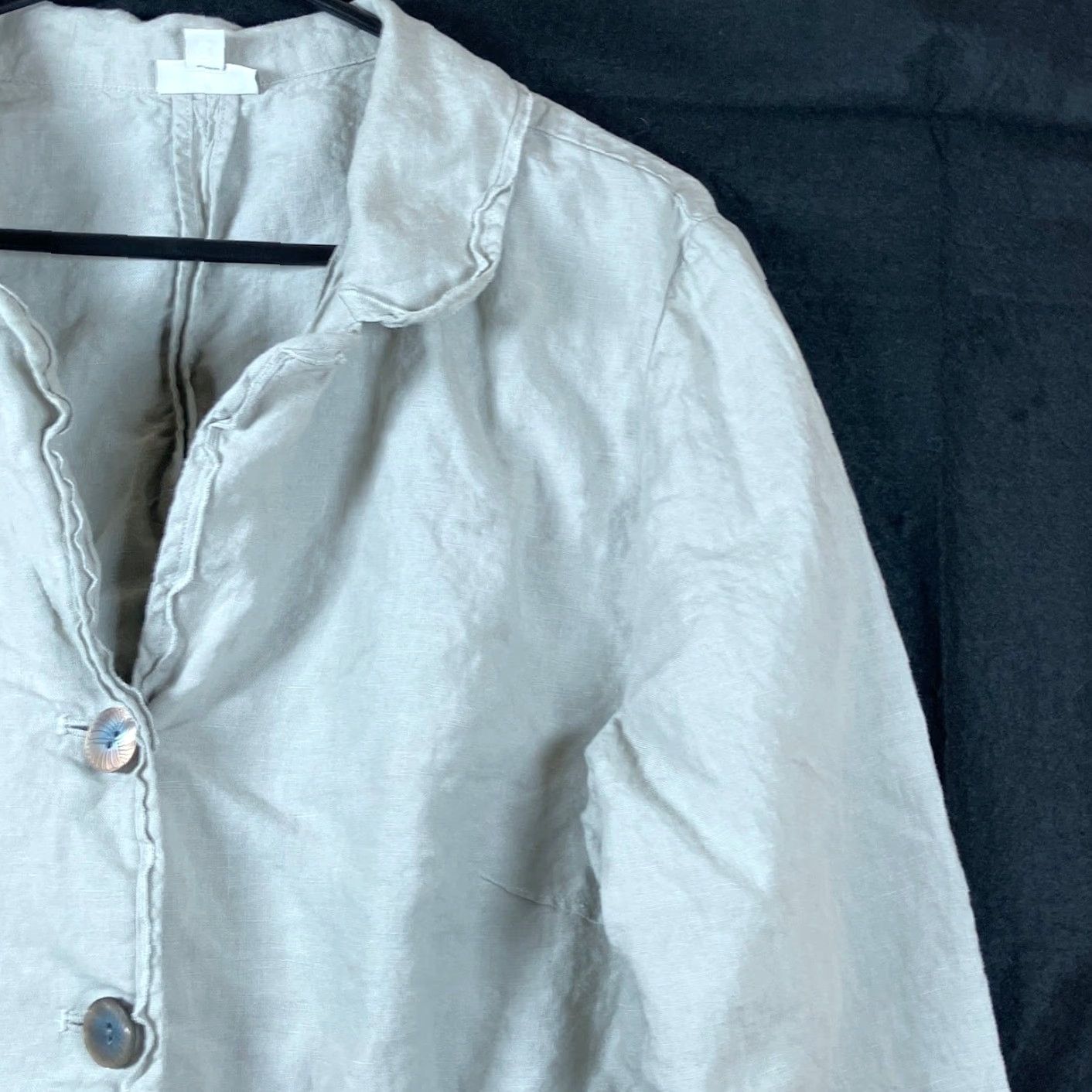 Vintage VINTAGE J Jill Womens Jacket Beige Blazer Button Down Long Sleeve Collared 100% Linen XL Size XL / US 12-14 / IT 48-50 - 5 Thumbnail