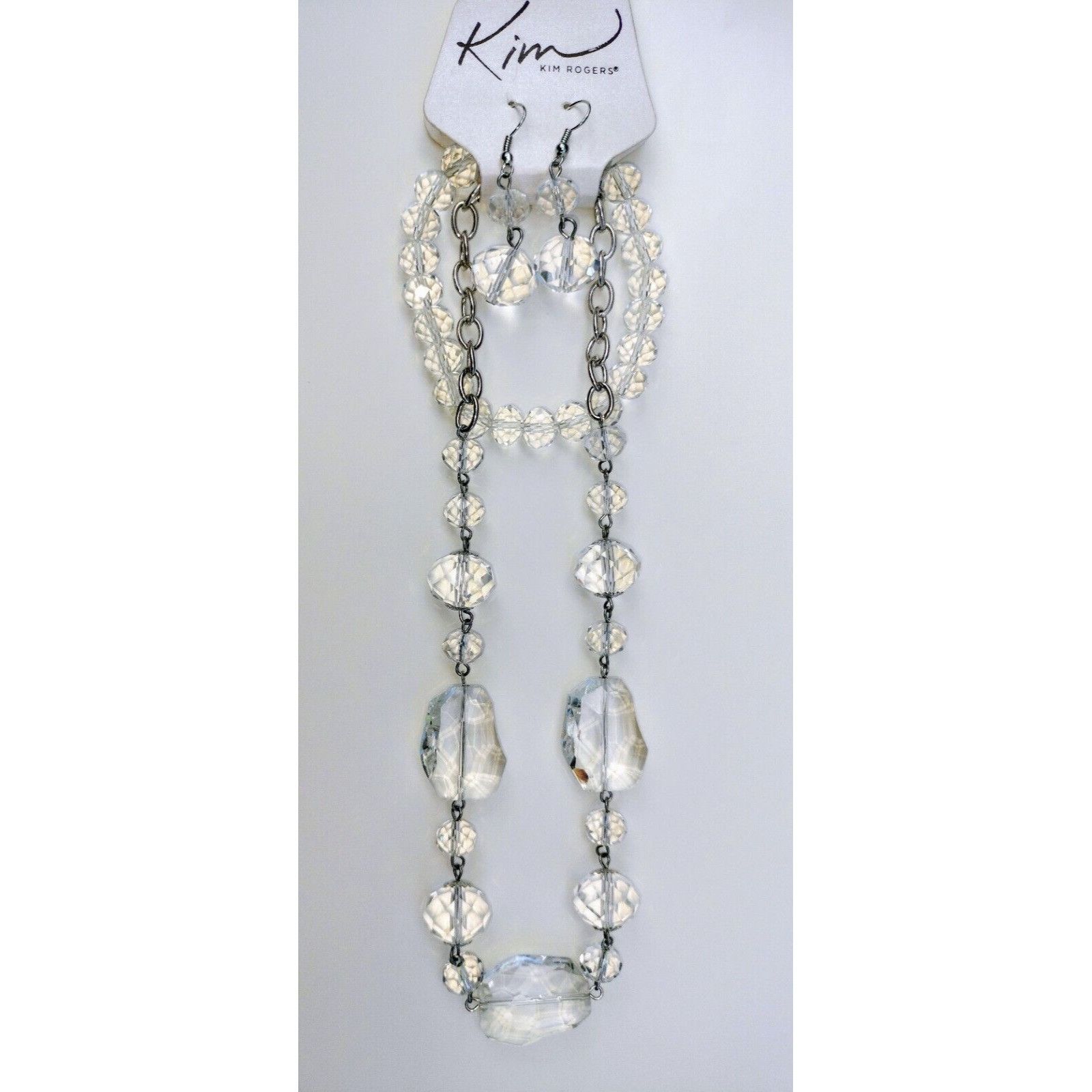 Other Kim Rogers Set Clear Beads Necklace Earrings Bracelet Transp Size ONE SIZE - 6 Thumbnail