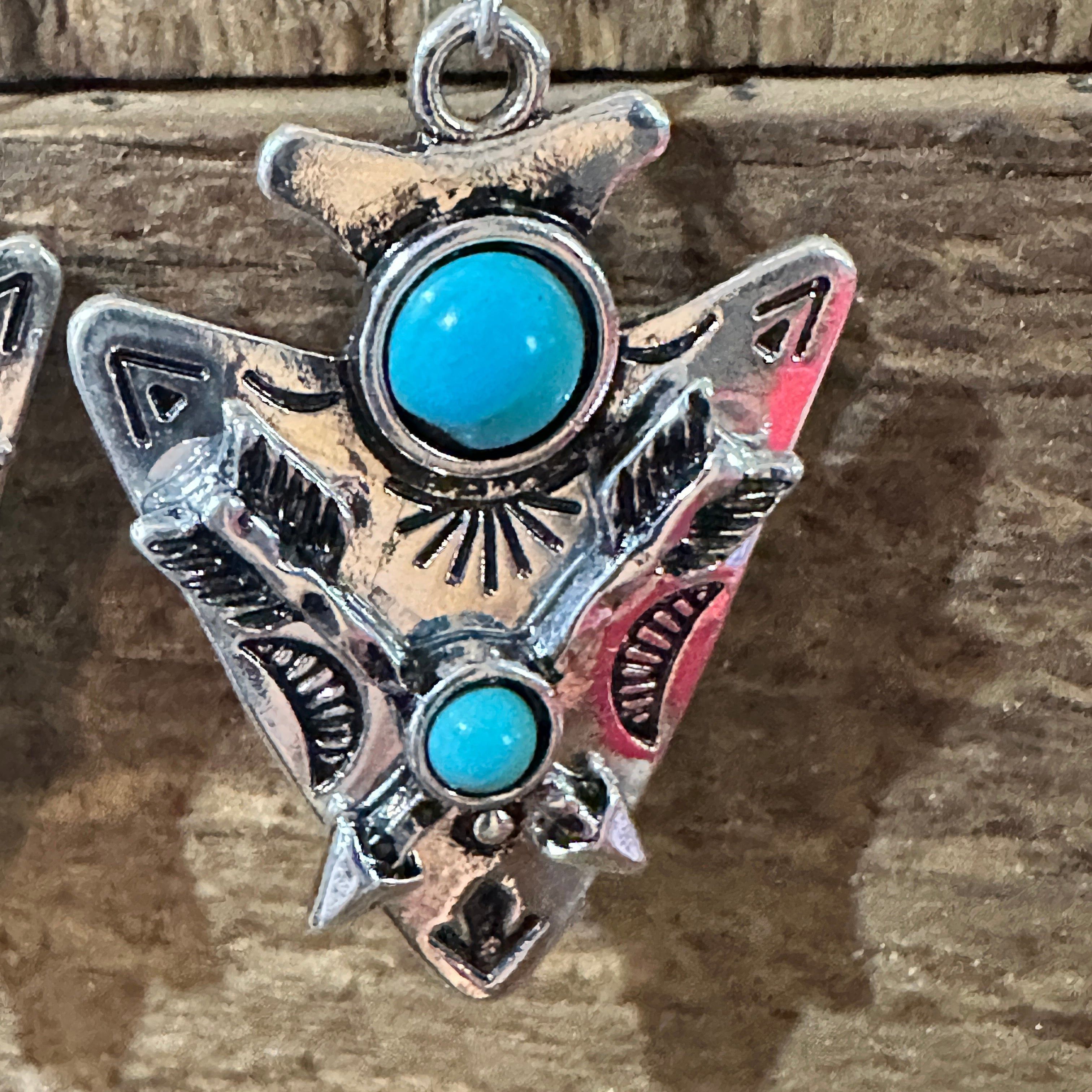 Other Boho Chic Turquoise-Embellished Native Arrowhead Dangle Earr Size ONE SIZE - 4 Thumbnail
