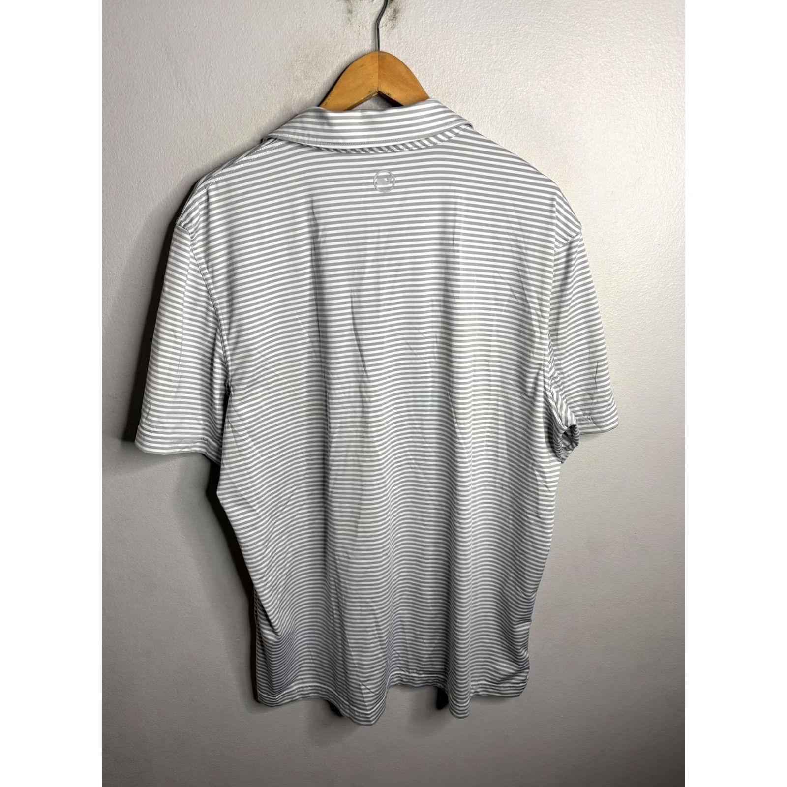Vineyard Vines Vineyard Vines Polo Shirt Mens XL Gray White Stripe Performance Stretch Golf Shirt Size US XL / EU 56 / 4 - 5 Thumbnail
