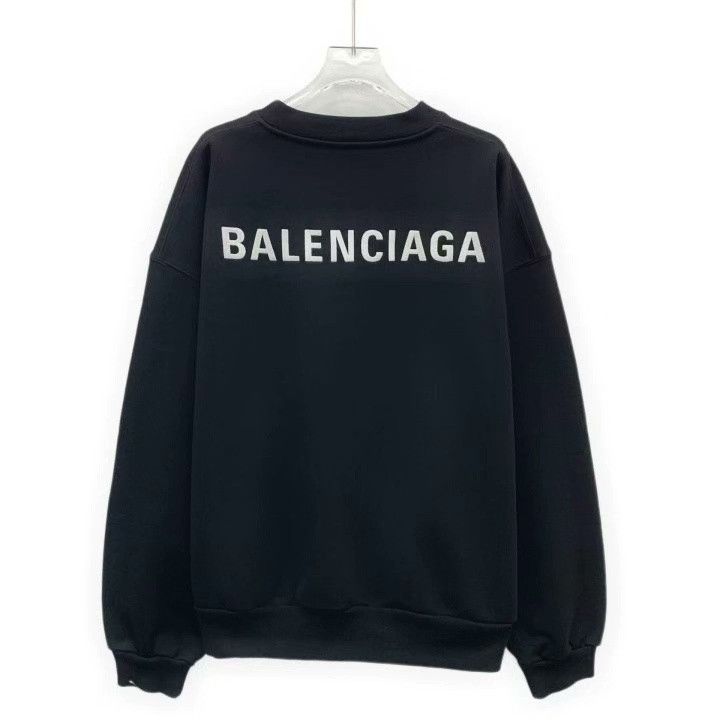 Balenciaga Balenciaga 2023 Black Logo Cotton Sweatshirt Size US M / EU 48-50 / 2 - 1 Thumbnail