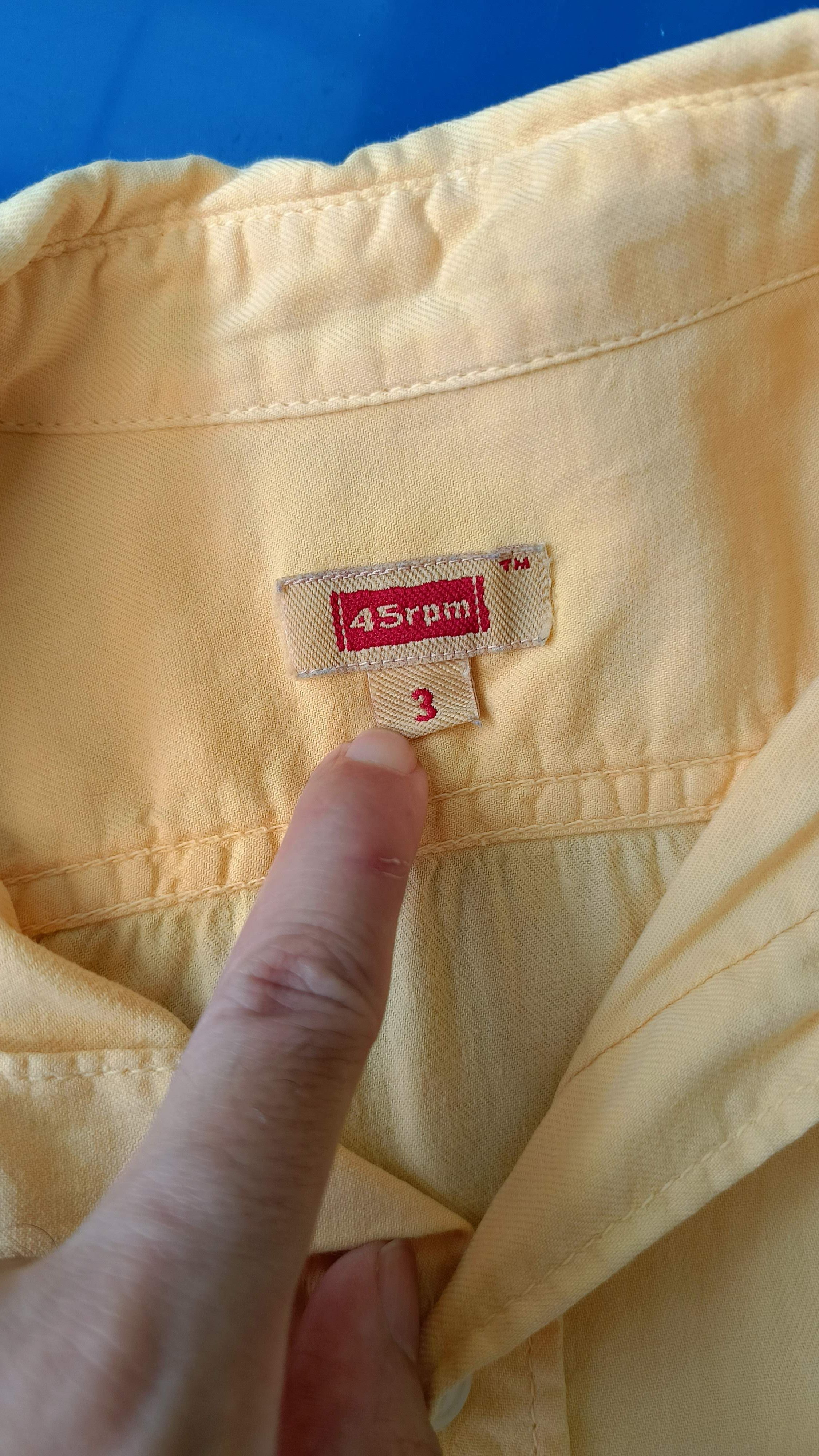 45rpm 45RPM studio by R 90's solid yellow Japan shirt small sz3 Size S / US 4 / IT 40 - 2 Thumbnail