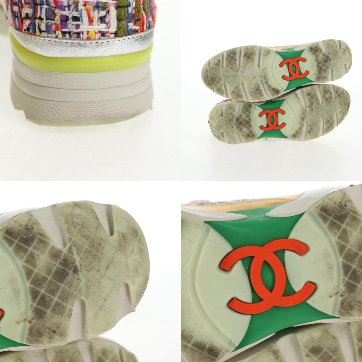 Chanel Chanel Sneakers Tweed Multicolor CC Size US 8.5 / IT 38.5 - 4 Thumbnail