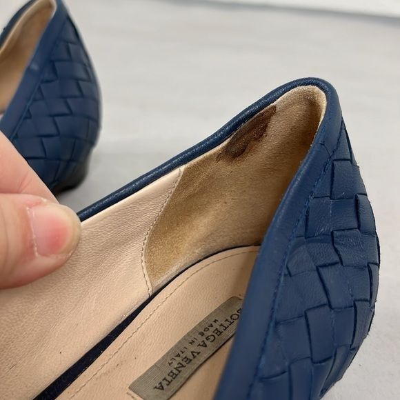 Bottega Veneta BOTTEGA VENETA INTRECCIATO Woven Midnight Blue Ballet Flats Size US 8 / IT 38 - 7 Thumbnail