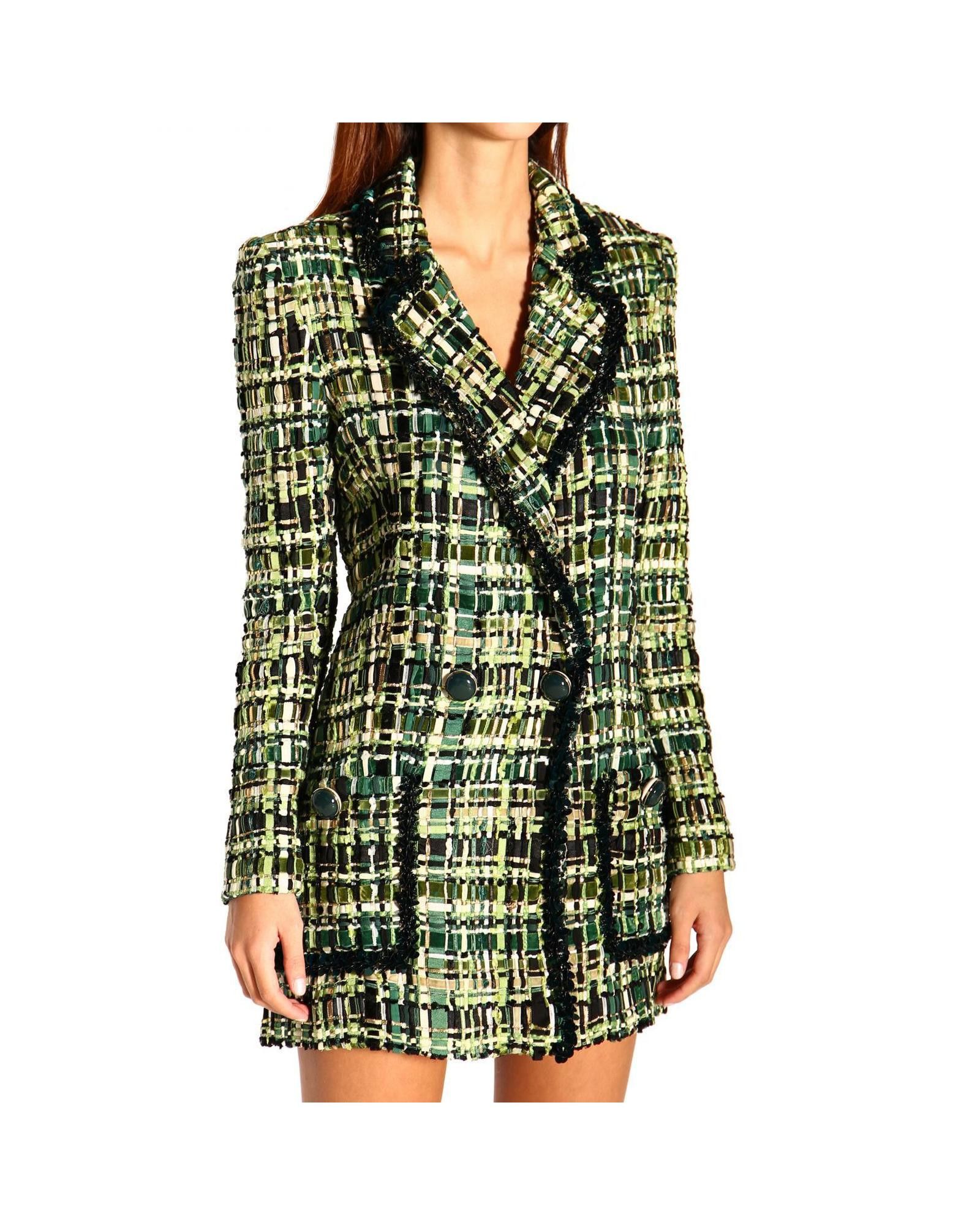 image of Elisabetta Franchi Forest Buttoned Jacket in Green, Women's (Size Medium)