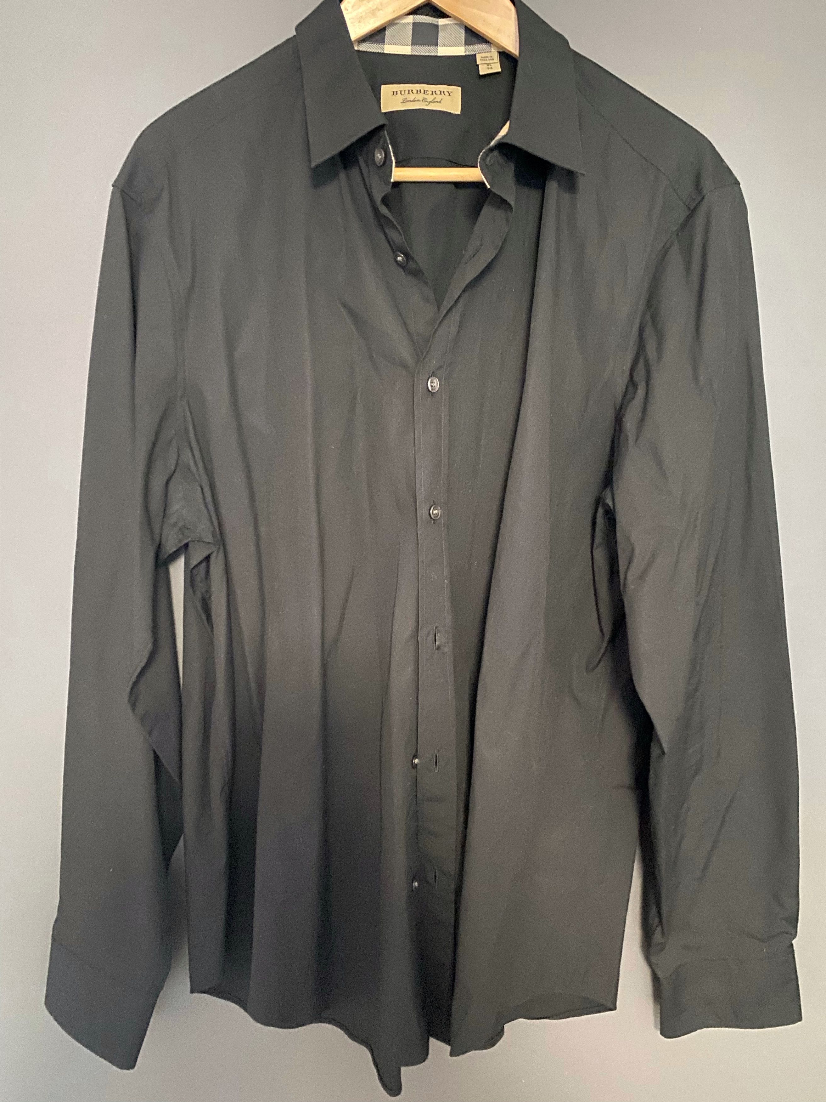 image of Burberry London England Men's Sport Shirt Black Size Xl