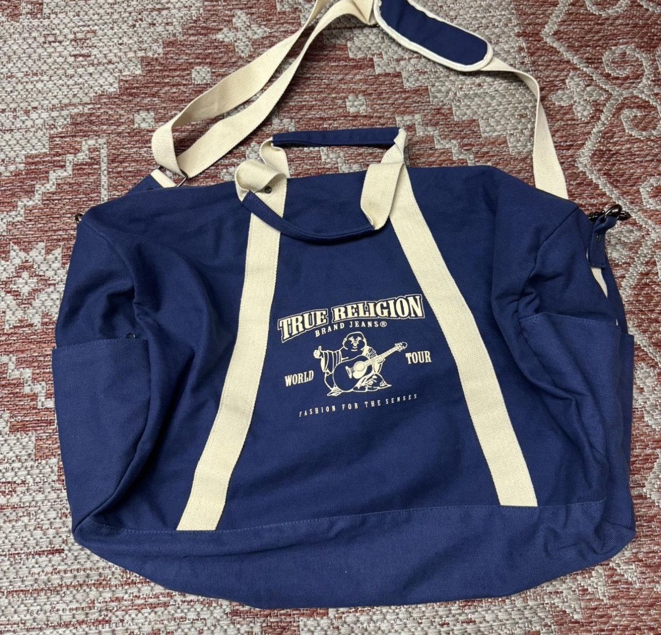 True Religion True Religion Large Duffle Bag Denim Blue Travel Size ONE SIZE - 1 Thumbnail