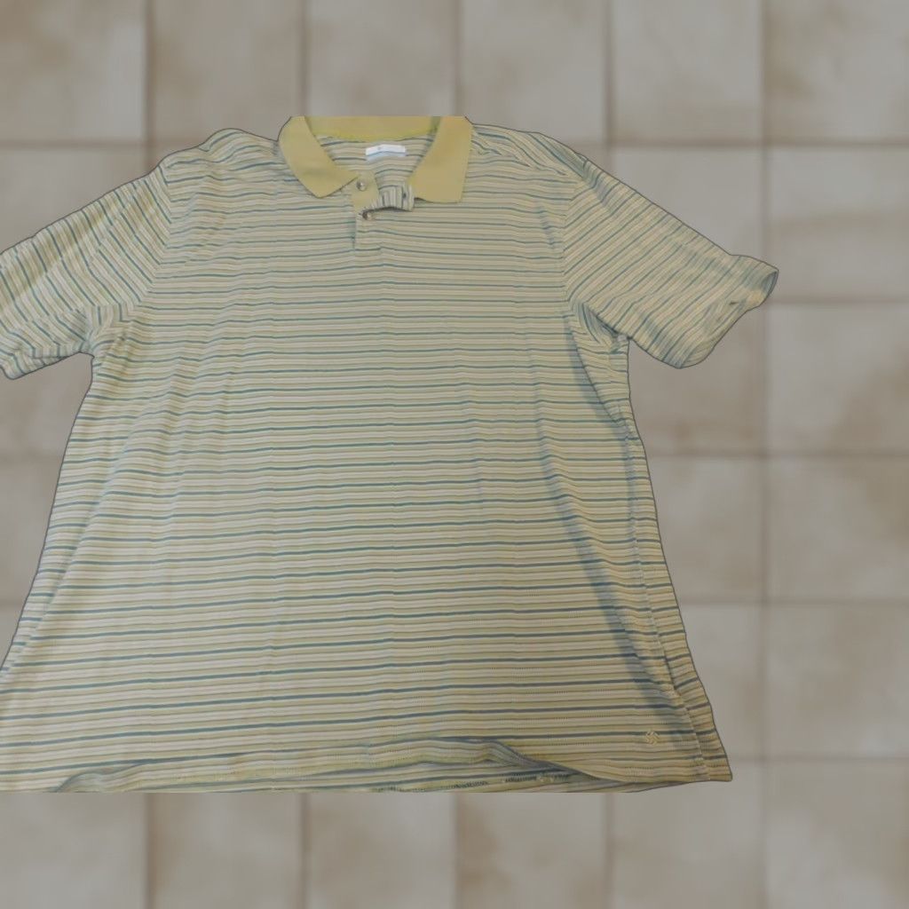 Vintage Columbia Polo Shirt Mens L Green Striped Short Sleeve Cotton Knit Regular Fit Logo 90s Fishing Size US L / EU 52-54 / 3 - 1 Thumbnail
