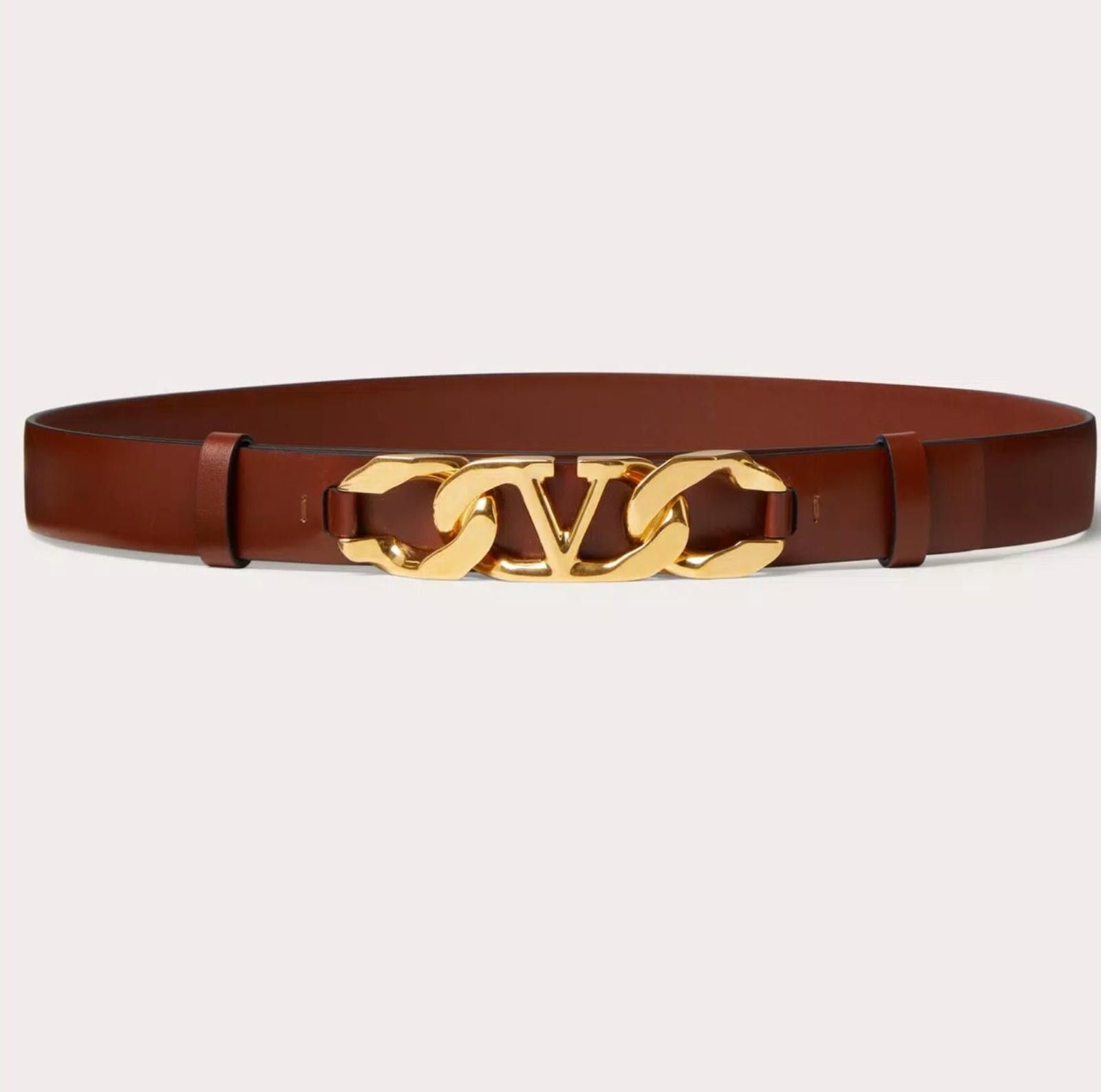 Valentino Valentino Chain Shiny Calfskin Belt Size 85 Size ONE SIZE - 1 Thumbnail