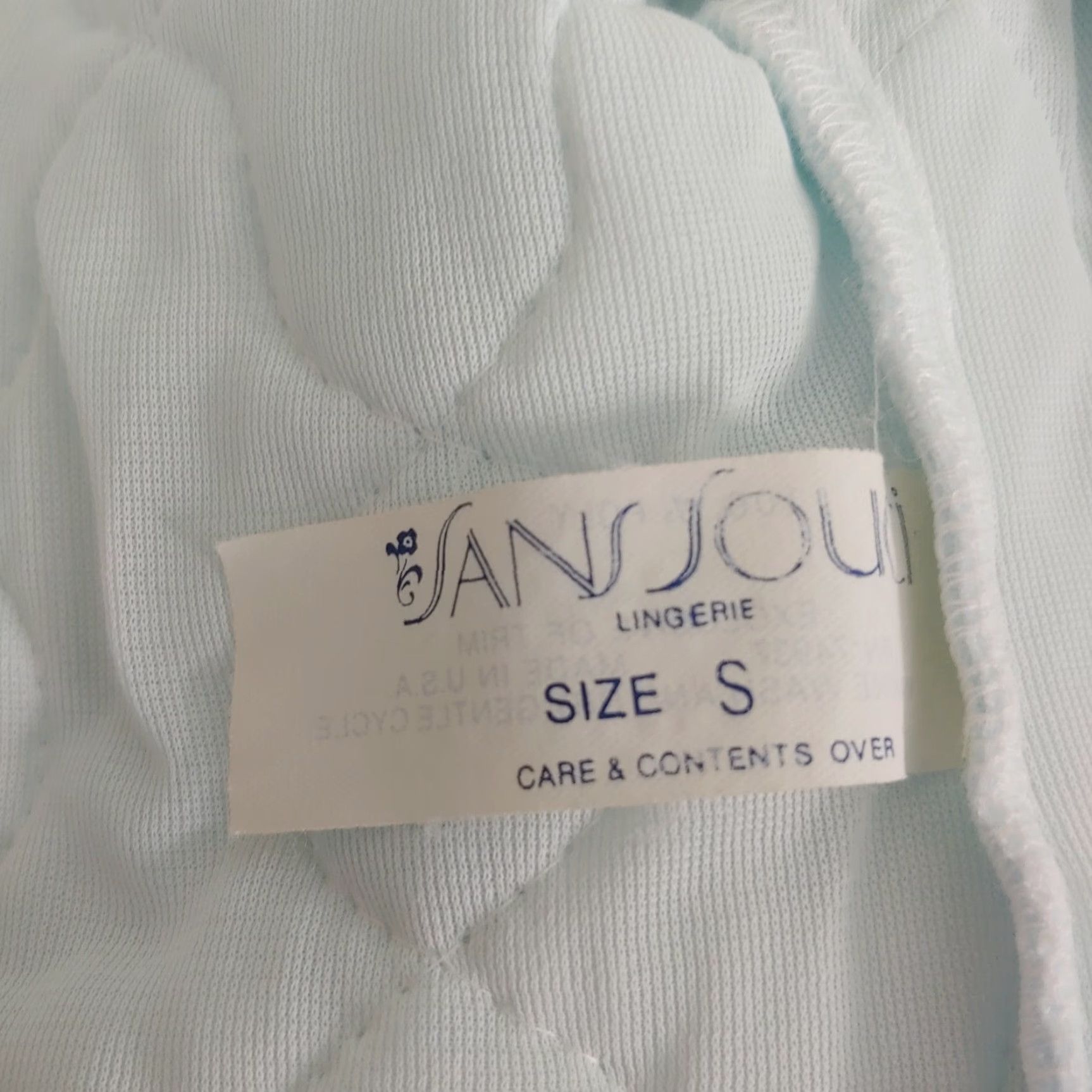 Vintage VINTAGE Sans Souchi Intimates Womens Small Sleep shirt Quilted Blue Tie Front Size S / US 4 / IT 40 - 6 Thumbnail