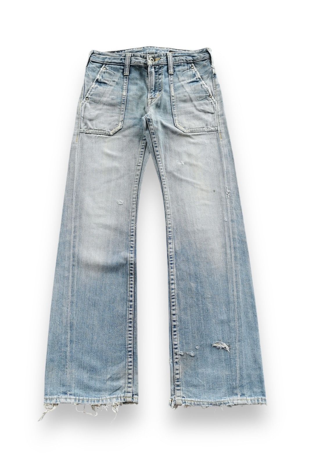 Vintage Brappers Japan Flare Bootcut Denim Jeans Y2K Distressed Size 30" / US 8 / IT 44 - 1 Thumbnail
