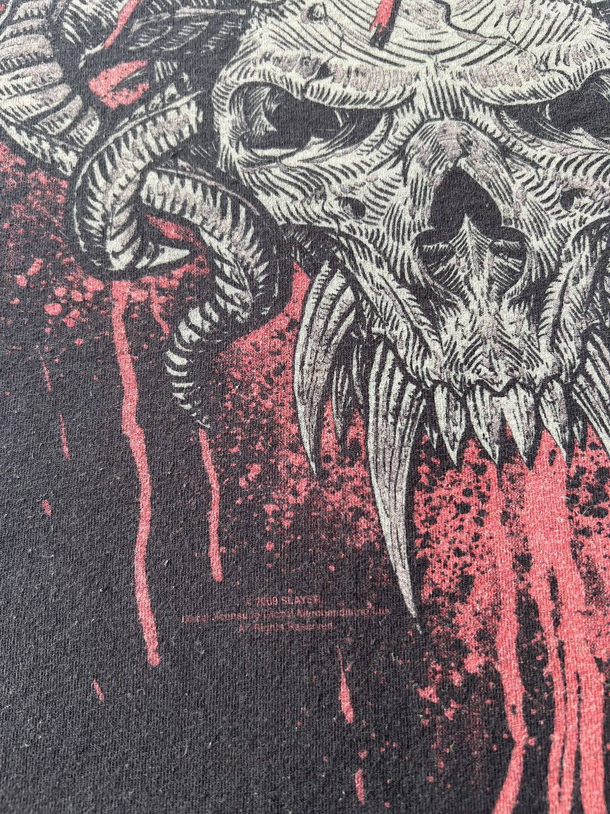 Band Tees Vintage 2009 Slayer Skull Metal Band Y2k Black T-shirt Size US L / EU 52-54 / 3 - 7 Thumbnail