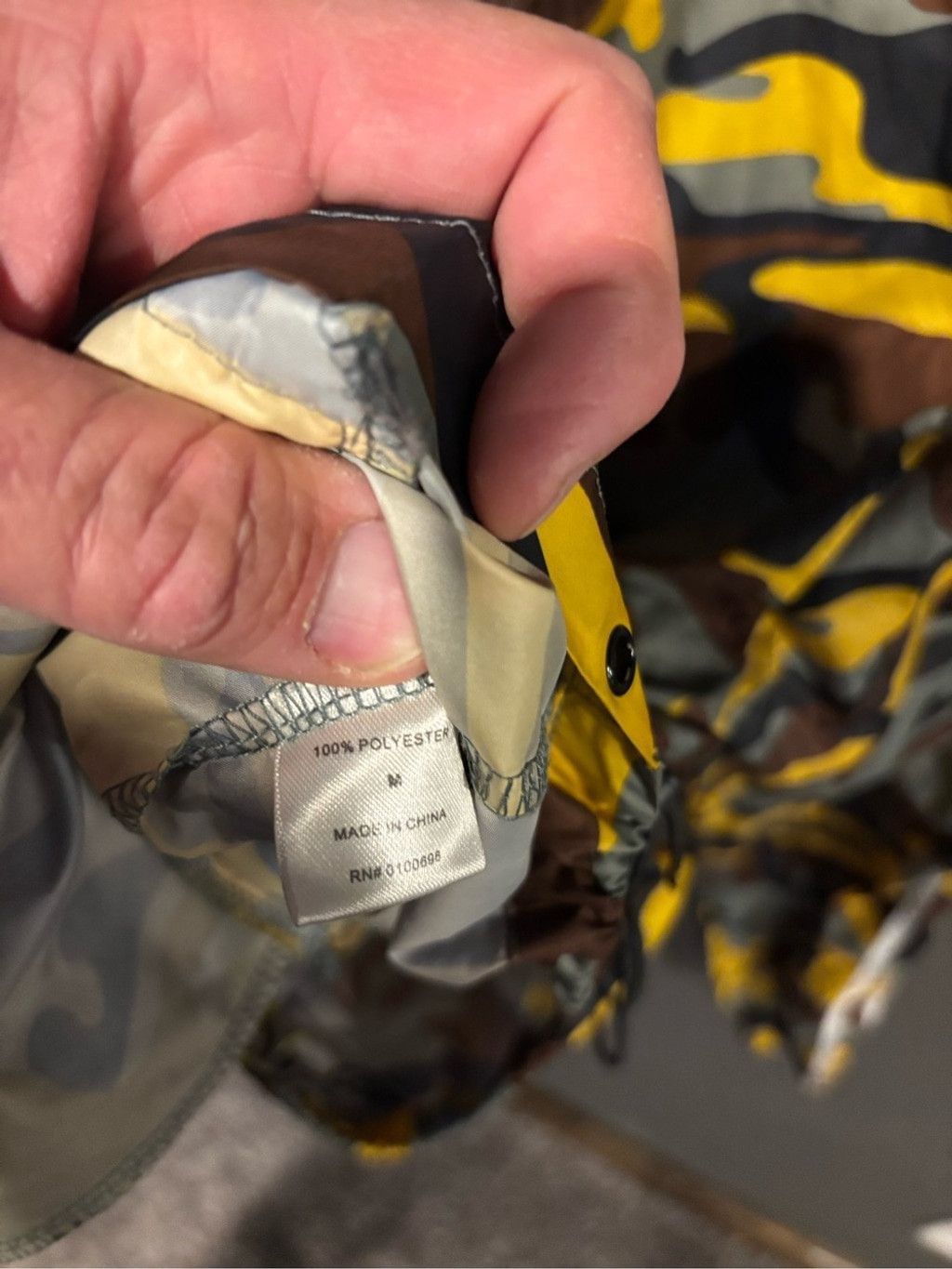 Blackjack Black Jack Yellow & Green Camo Zip-Up Windbreaker Jacket Size M / US 6-8 / IT 42-44 - 6 Thumbnail