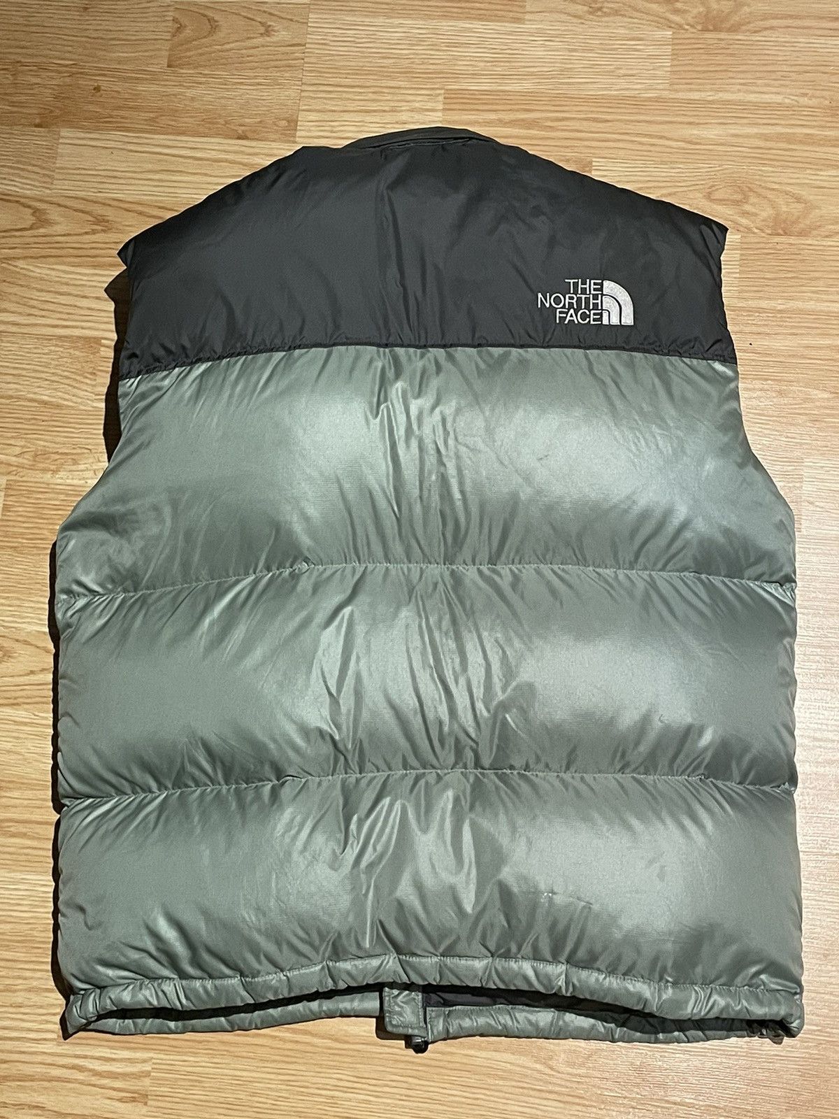 The North Face Grey/Green TNF Nuptse 700 Vest Size US L / EU 52-54 / 3 - 2 Thumbnail