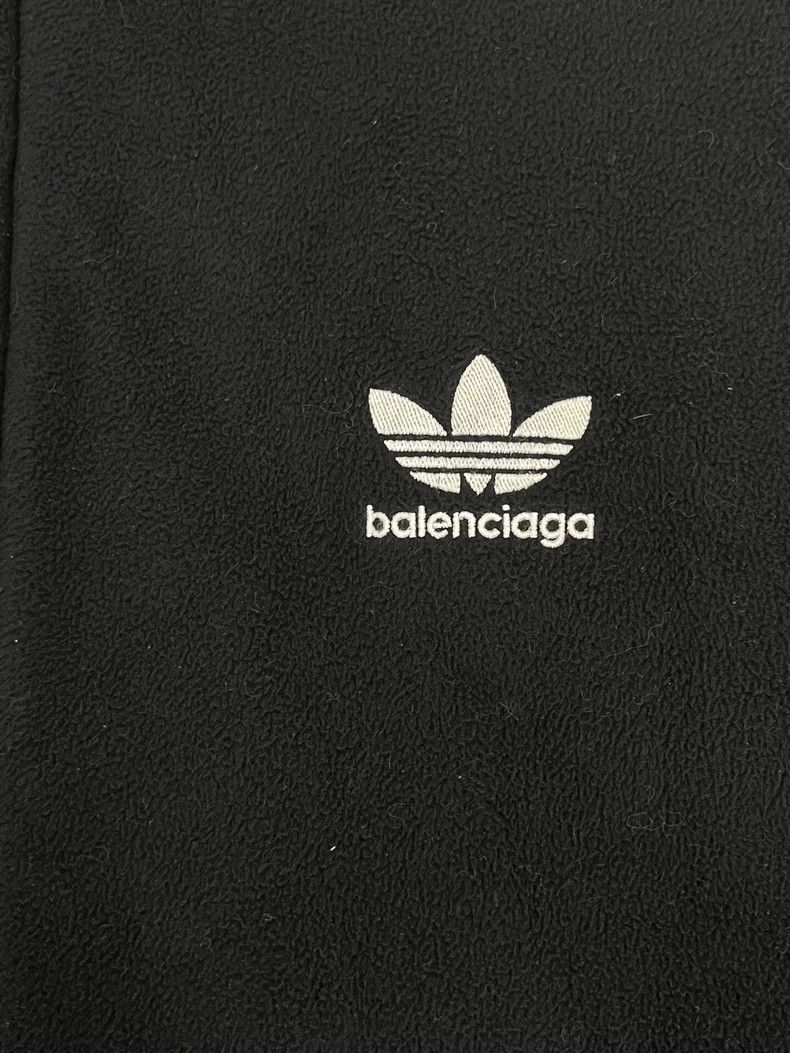 Balenciaga Balenciaga Teddy Velvet Side Stripe Logo Print Zip Hoodie Size US XXS / EU 40 - 3 Thumbnail