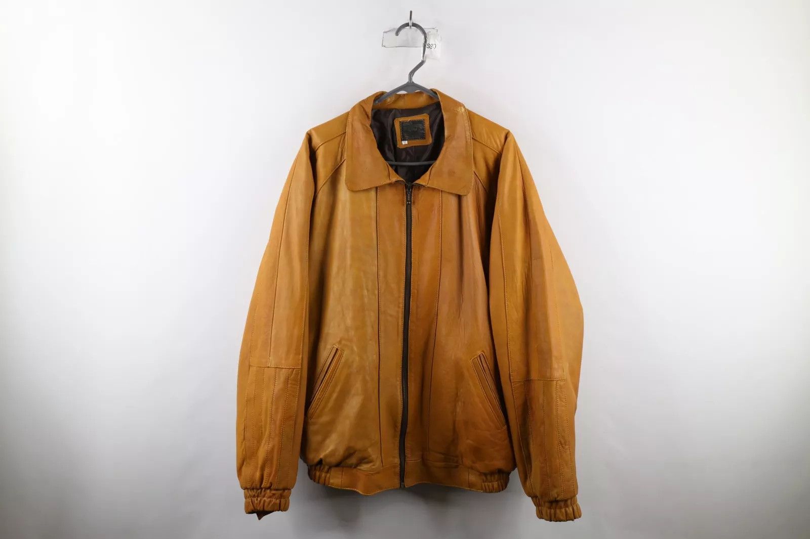 image of Vintage 70's Streetwear Lambskin Leather Flight Bomber Jacket in Brown, Men's (Size 2XL)