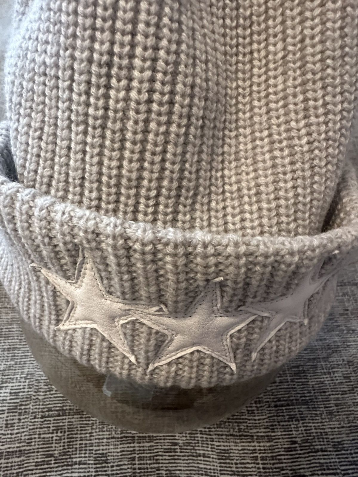 Chrome Hearts Chrome Hearts Gray Cashmere Leather Stars Beanie Size ONE SIZE - 3 Thumbnail