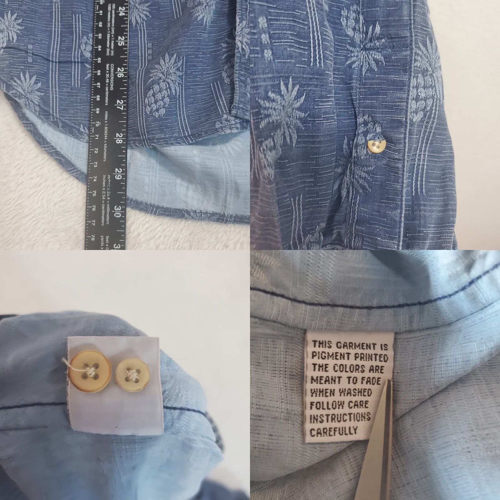 Tommy Bahama Tommy Bahama Silk Shirt Men L Blue Hawaiian Pineapple Long Sleeve Button Up Size US L / EU 52-54 / 3 - 8 Thumbnail