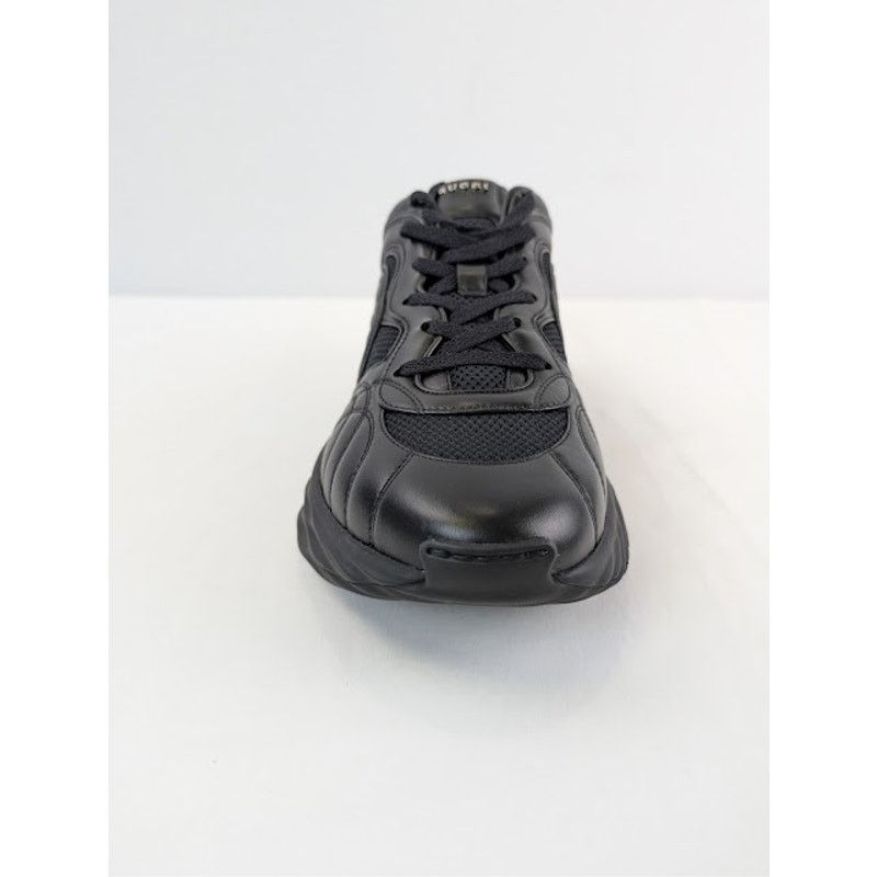 Gucci o1rshd1 Ripple Leather Sneakers in Black Size US 11.5 / EU 44-45 - 13 Thumbnail