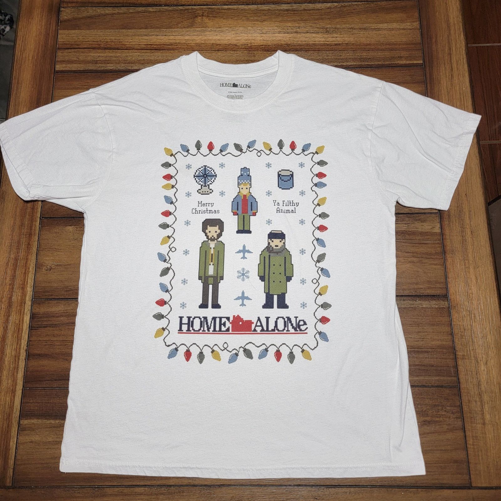 Other Home Alone Unisex Faux Cross Stitch Christmas Tee - Large Size US L / EU 52-54 / 3 - 1 Thumbnail