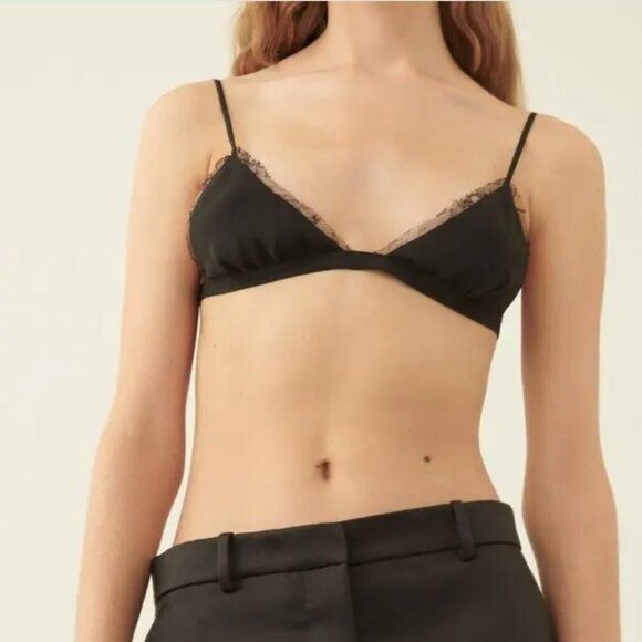 Veronica De Piante sofia bikini bra in georgette Black lace