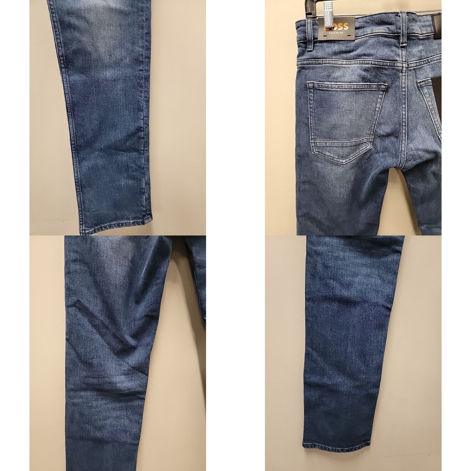 Hugo Boss NWT HUGO BOSS Delaware Slim Jeans Men 30x32 Candiani Denim Blue Slim Fit Straight 32in Inseam Mens Size US 30 / EU 46 - 8 Thumbnail