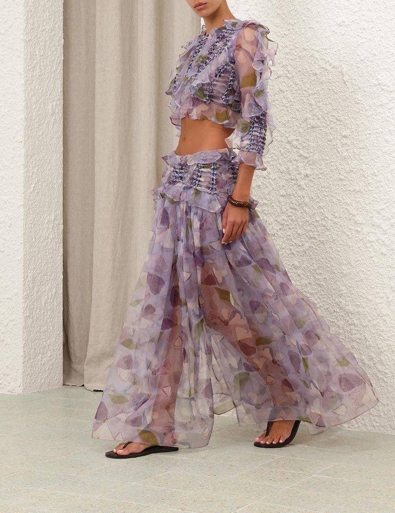 Zimmermann oc11z0226 Dawning Braided Maxi Skirt In Lilac Size 34" / US 12 / IT 48 - 4 Thumbnail