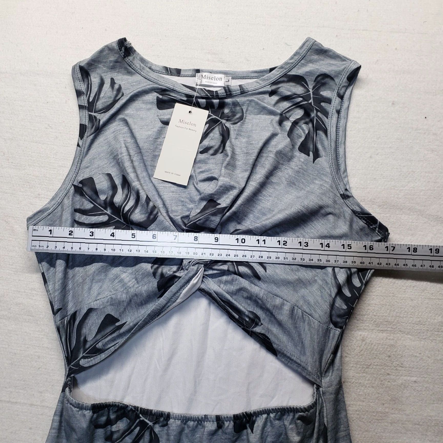 Vintage Miselon Dress Shirt Sleeveless Summer Bodycon L Gray Women’s Size L / US 10 / IT 46 - 6 Thumbnail