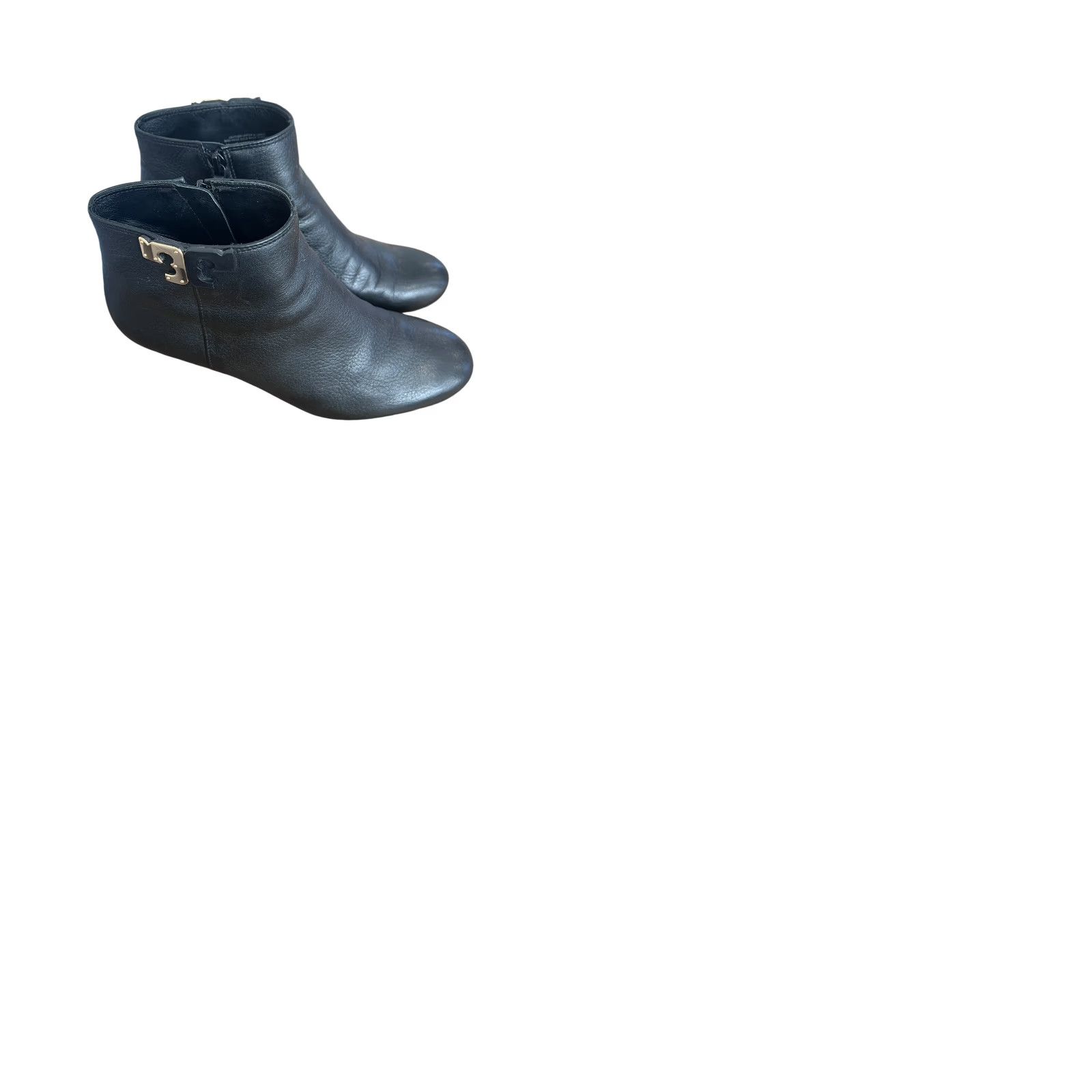 Tory Burch Tory Burch Brooke Black Ankle Wedge Boots Woman Size 9 EUC Pebbled Leather Leather M" Size US 9 / IT 39 - 10 Thumbnail