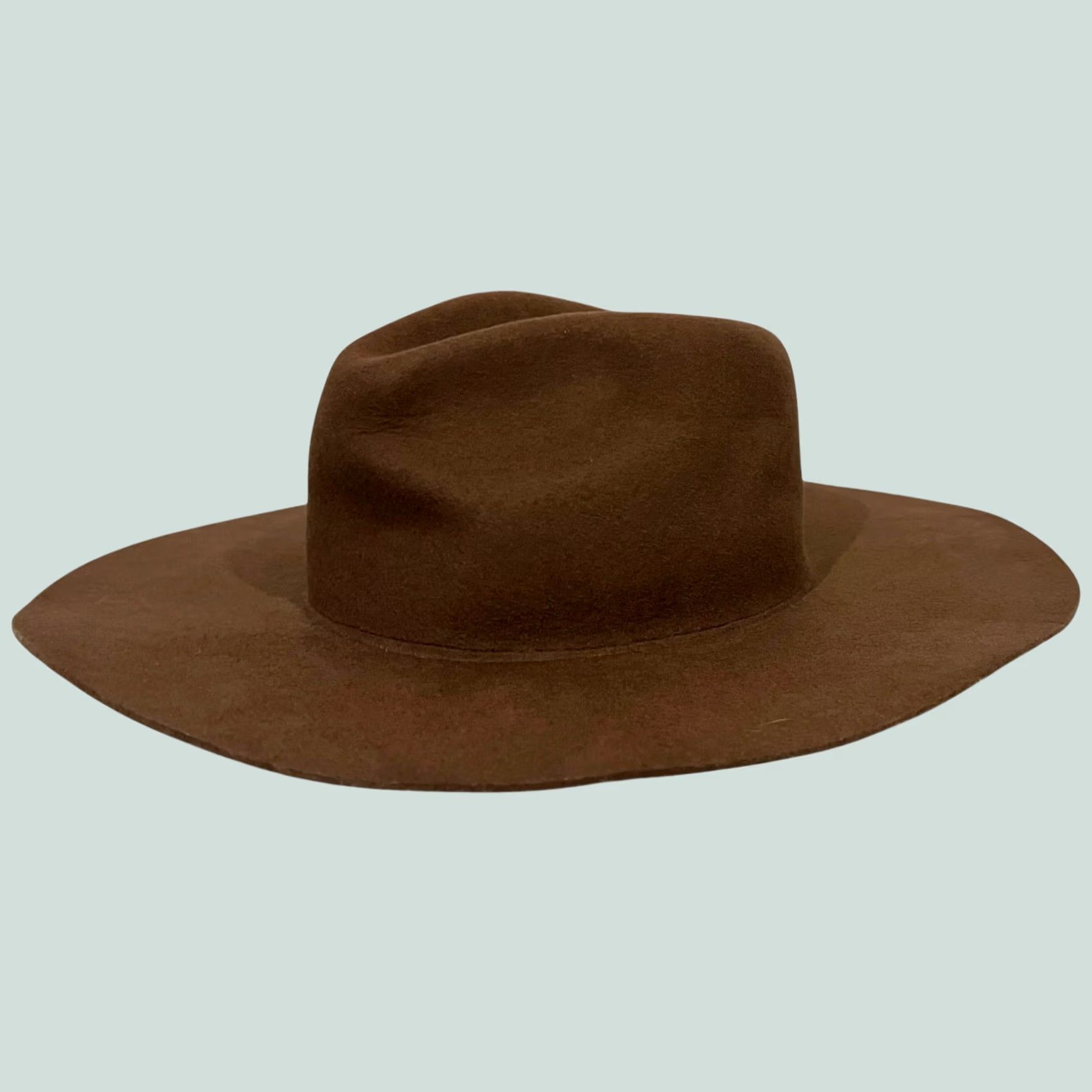 Vintage Kittenish Josie Wool Wide Brim Hat Brown Fedora Women One Size Brown Wool Solid 22" circumference Womens Size ONE SIZE - 1 Thumbnail