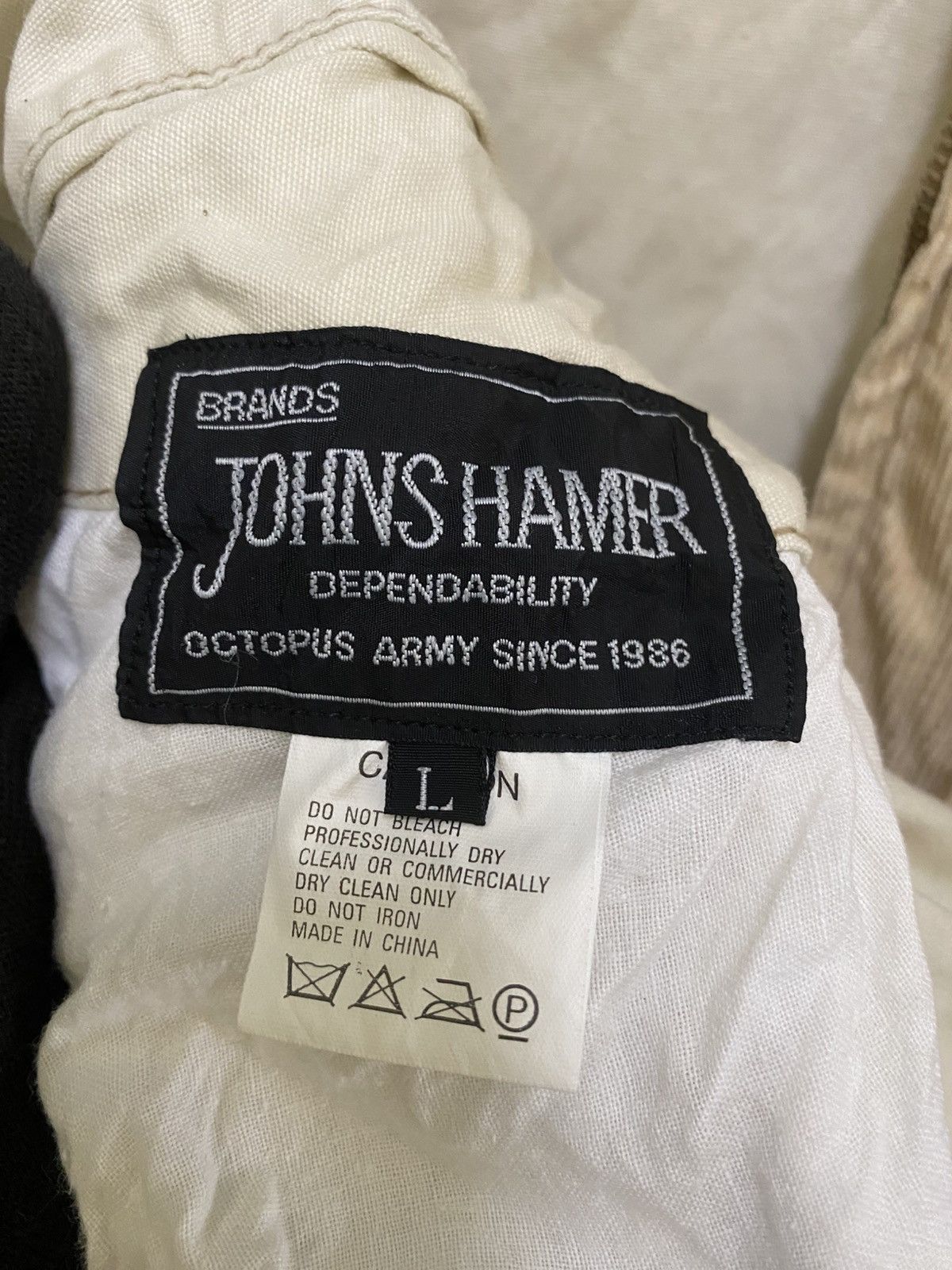 Octopus Vintage Johns Hamer Corduroy Work Jacket Beige – 80s Mugen Size US L / EU 52-54 / 3 - 9 Thumbnail