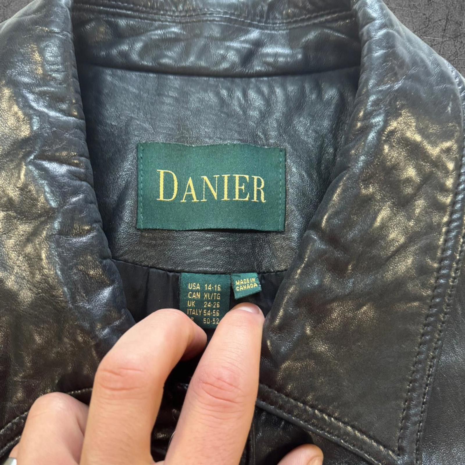 Leather Vintage Danier Button Up Leather Trench Coat Size XL / US 12-14 / IT 48-50 - 3 Thumbnail