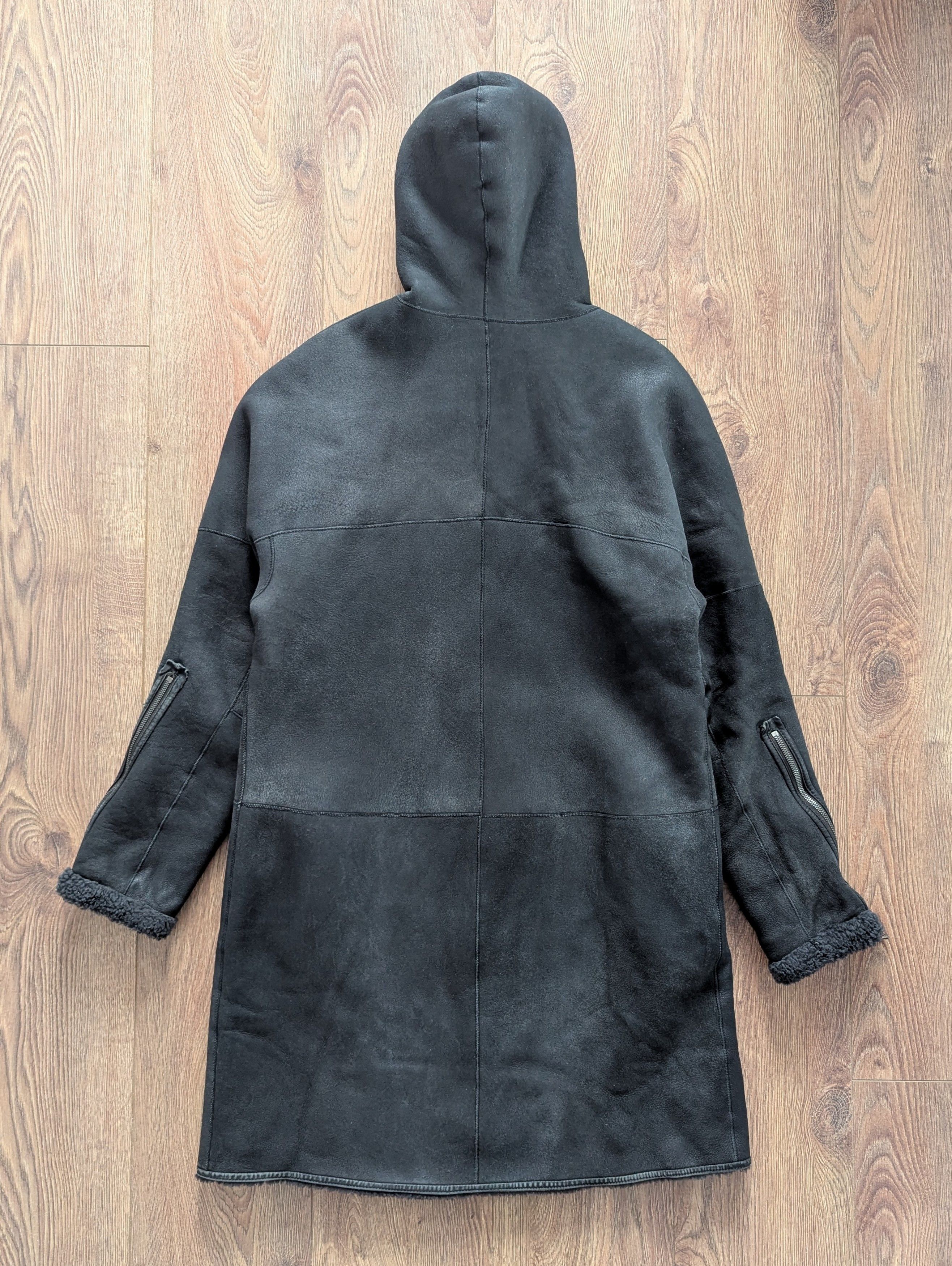 Leather VSP Women's Double Sided 100% Lamb Shearling Hooded Zip Coat Size L / US 10 / IT 46 - 9 Thumbnail