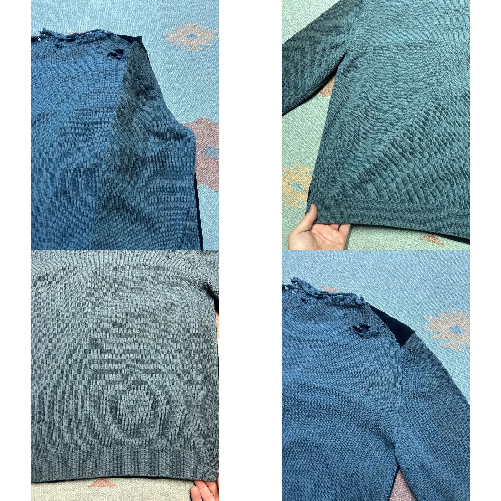 Velour VINTAGE Cardigan Mens 50s Wool Knit Velour 2 Tone Blue Medium Small Details: distressed, sweater, regular size, blue, unbranded Size US M / EU 48-50 / 2 - 9 Thumbnail