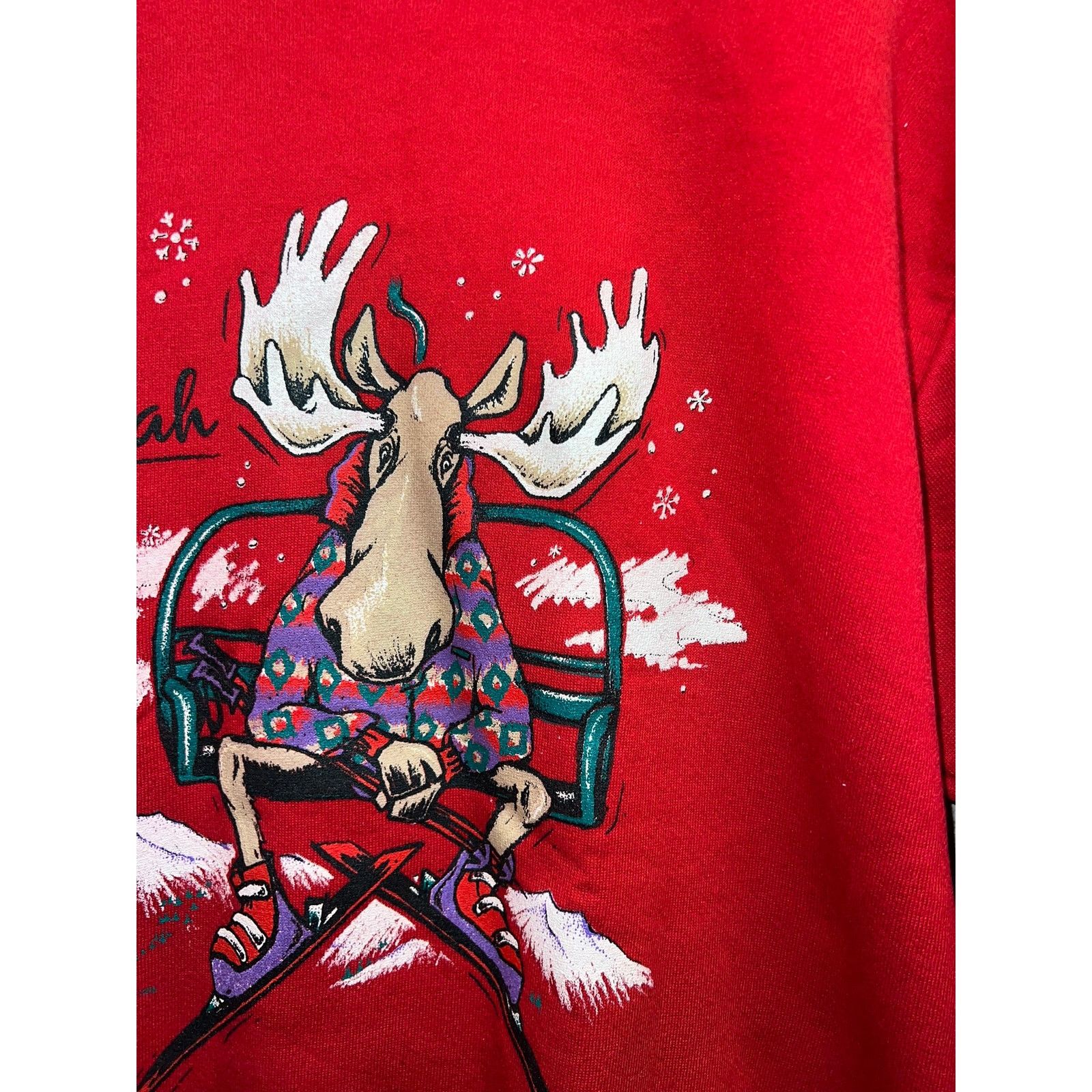 Vintage Vintage Ski Sweatshirt Skiing Crewneck Utah NWT 90s Large Size US L / EU 52-54 / 3 - 3 Thumbnail