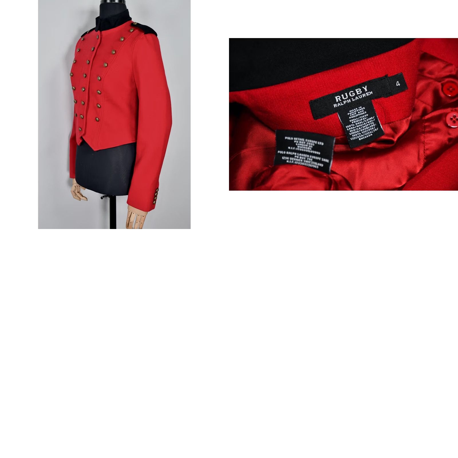 Ralph Lauren Ralph Lauren Rugby Jacket Women Red Military Wool Blazer Size 4 Navy? Size S / US 4 / IT 40 - 8 Thumbnail