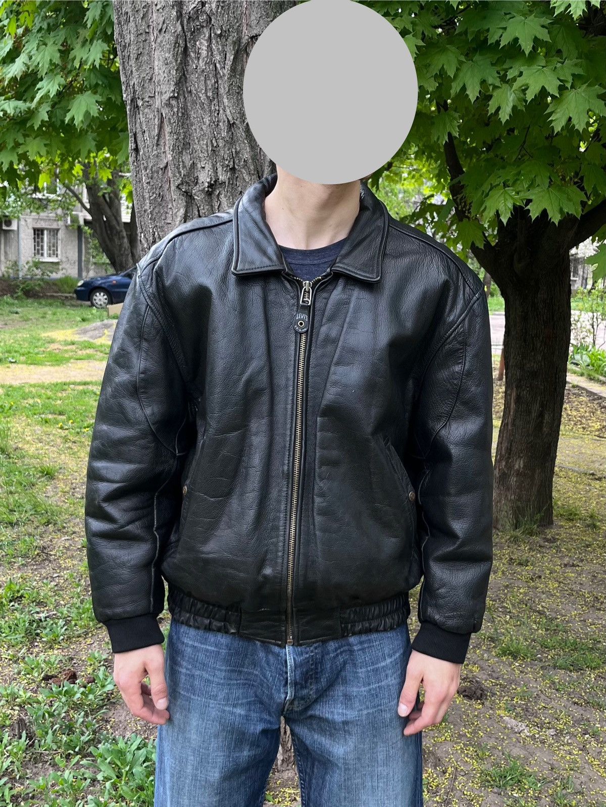 Vintage Levis Leather Bomber Jacket World's Finest 80s