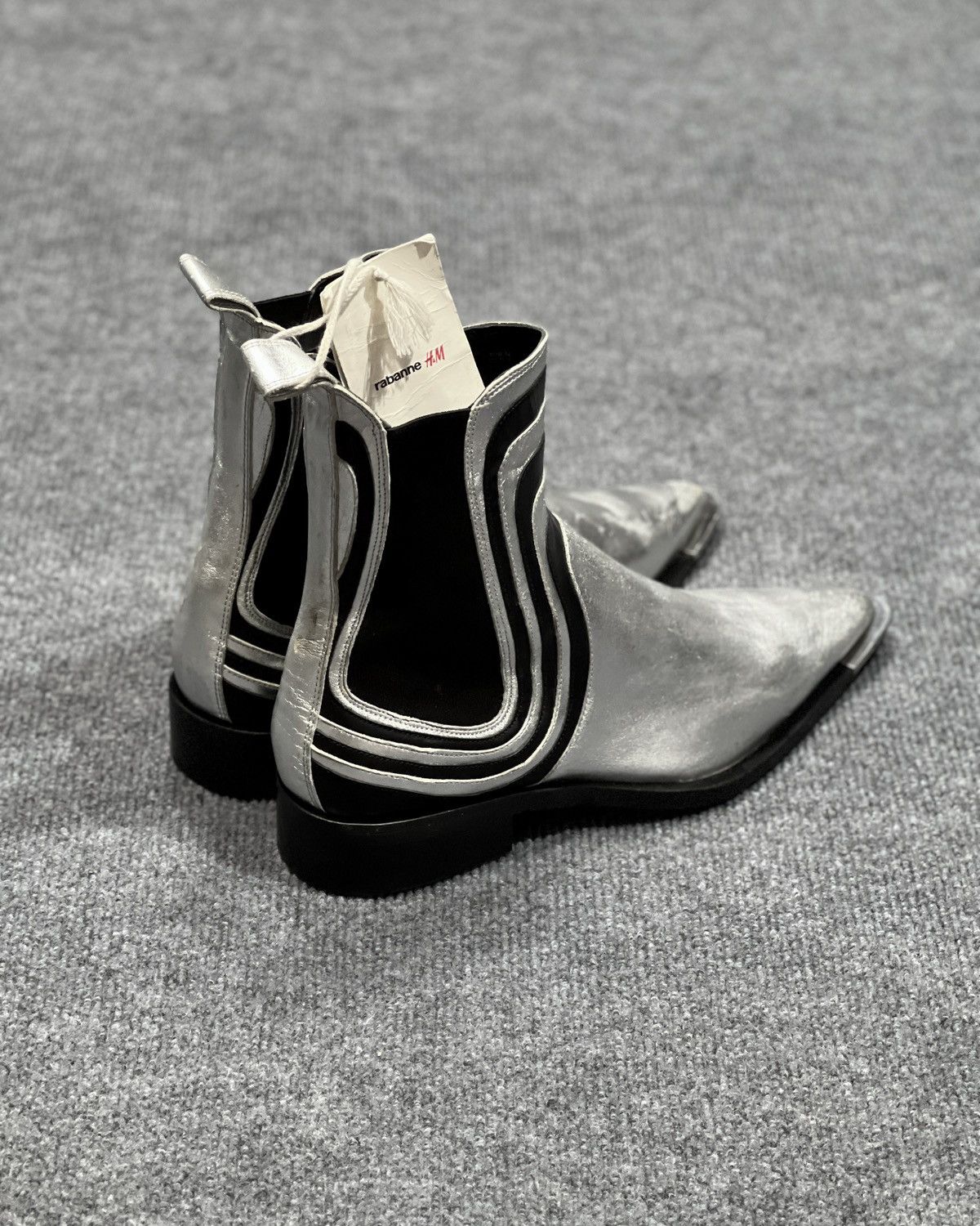 Other Rabanne x H&M Shimmery Metallic Chelsea Boots Size US 11 / EU 44 - 4 Thumbnail