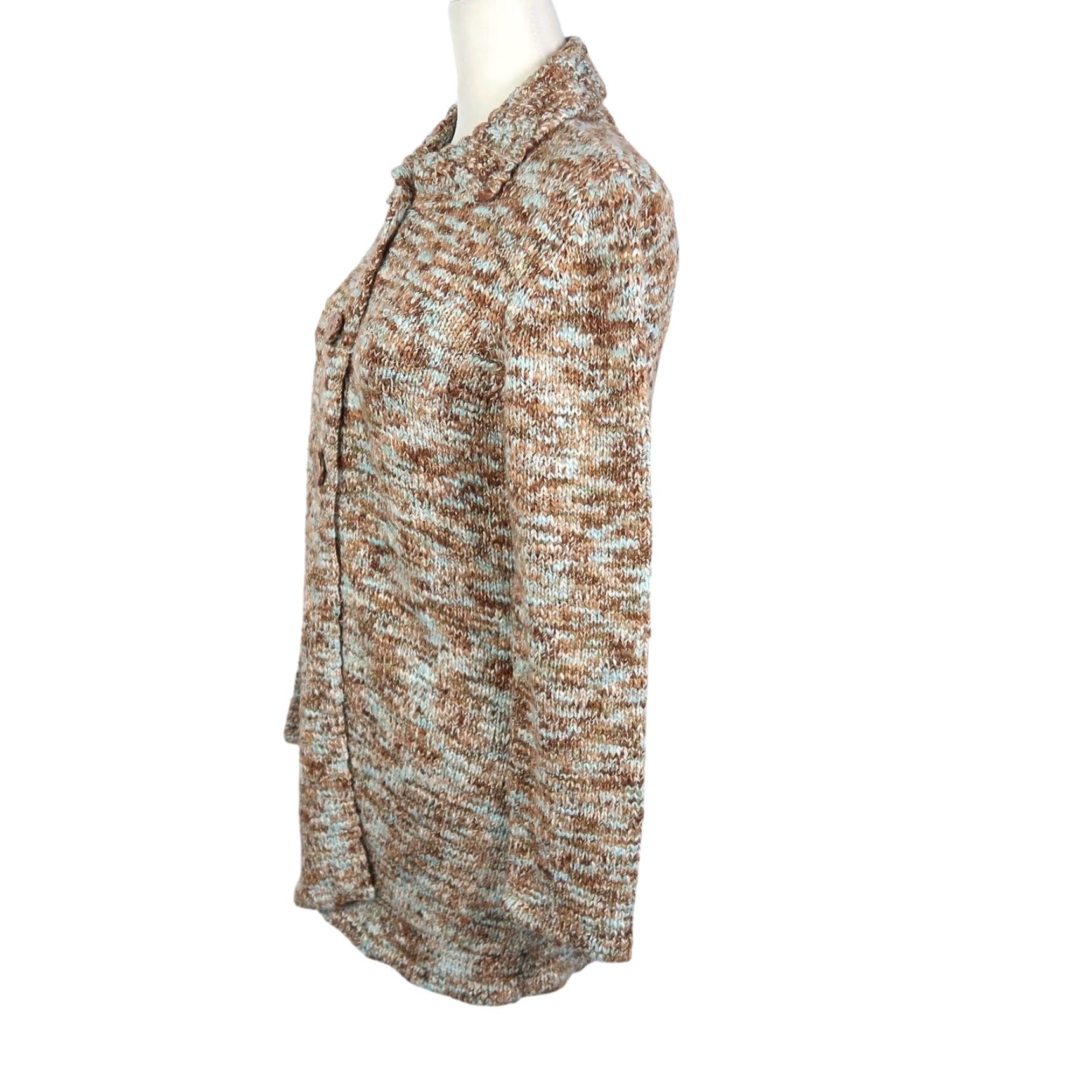 Vintage VINTAGE Wind River Cardigan Sweater M Womens 90s Bohemian Knit Marled Brown Blue Long Sleeve Size M / US 6-8 / IT 42-44 - 3 Thumbnail